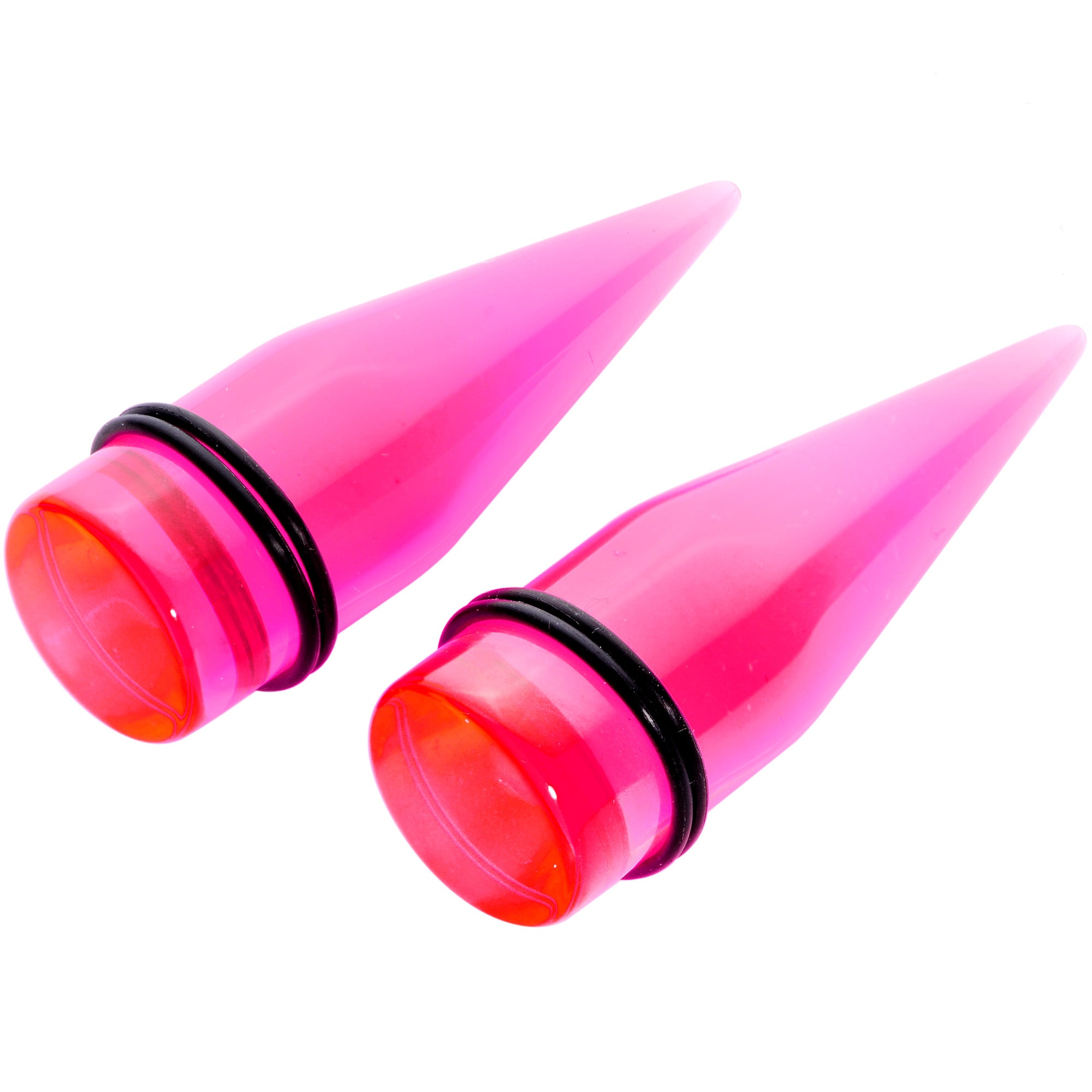 Lightweight Translucent Pink Acrylic Straight Taper Set 14mm to 20mm