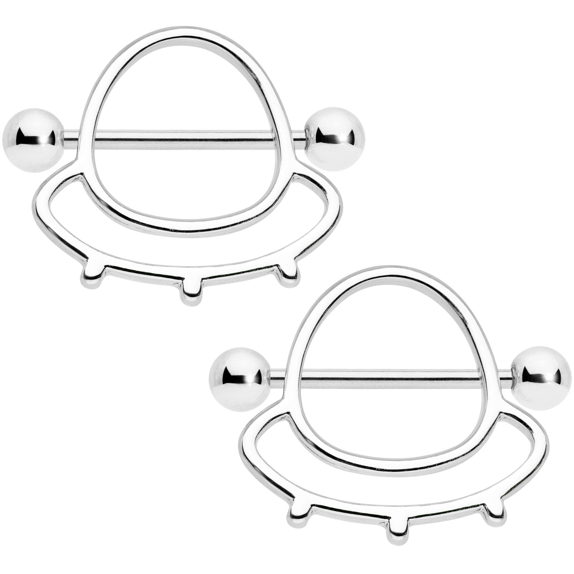 14G 9/16 Outer Space UFO Nipple Shield Set