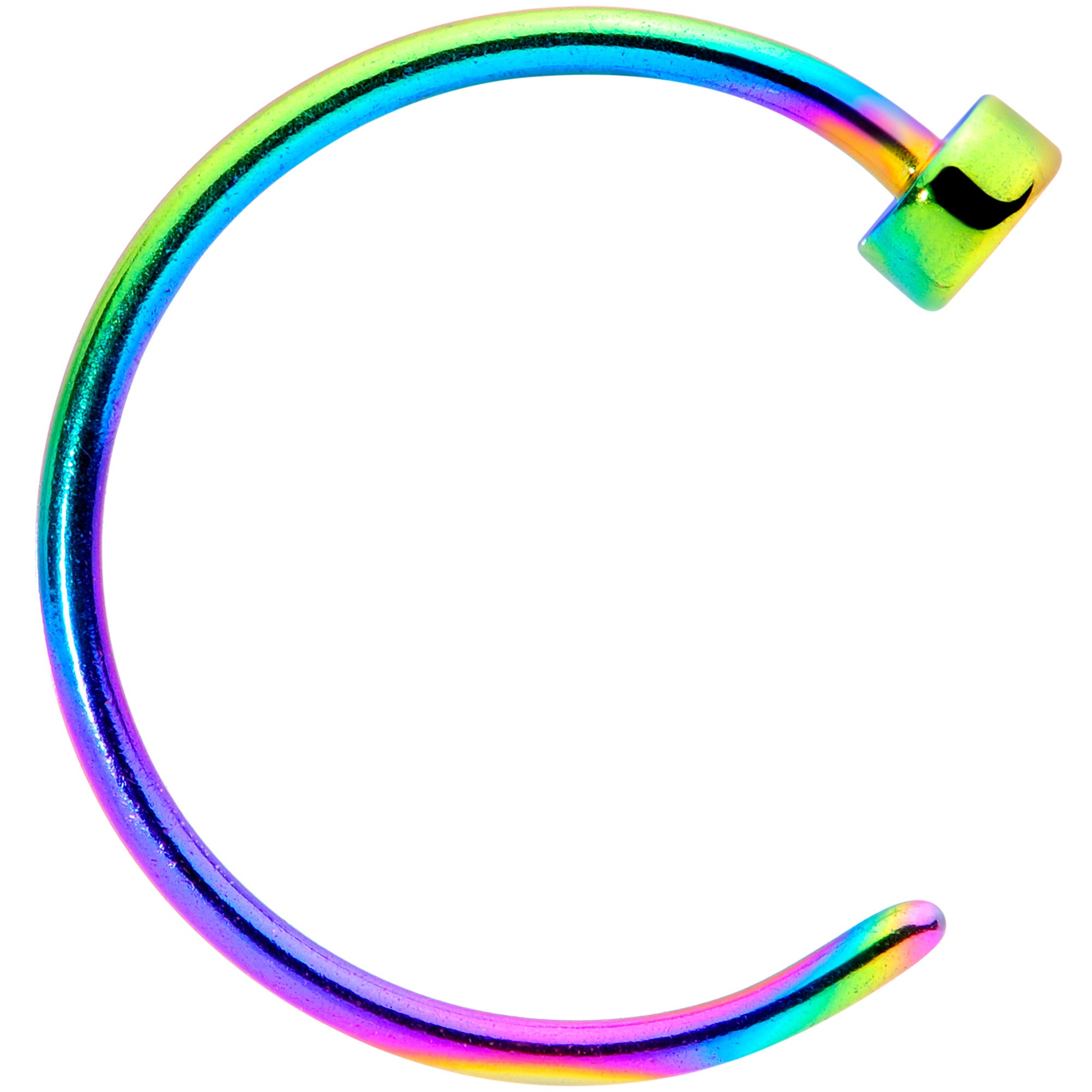 22G 5/16 Rainbow Disc Nose Hoop