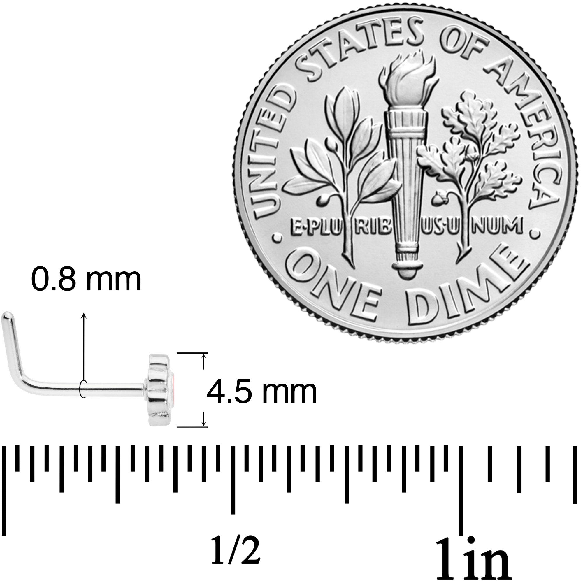 20G 5/16 Spring Flower L Shaped Nose Ring