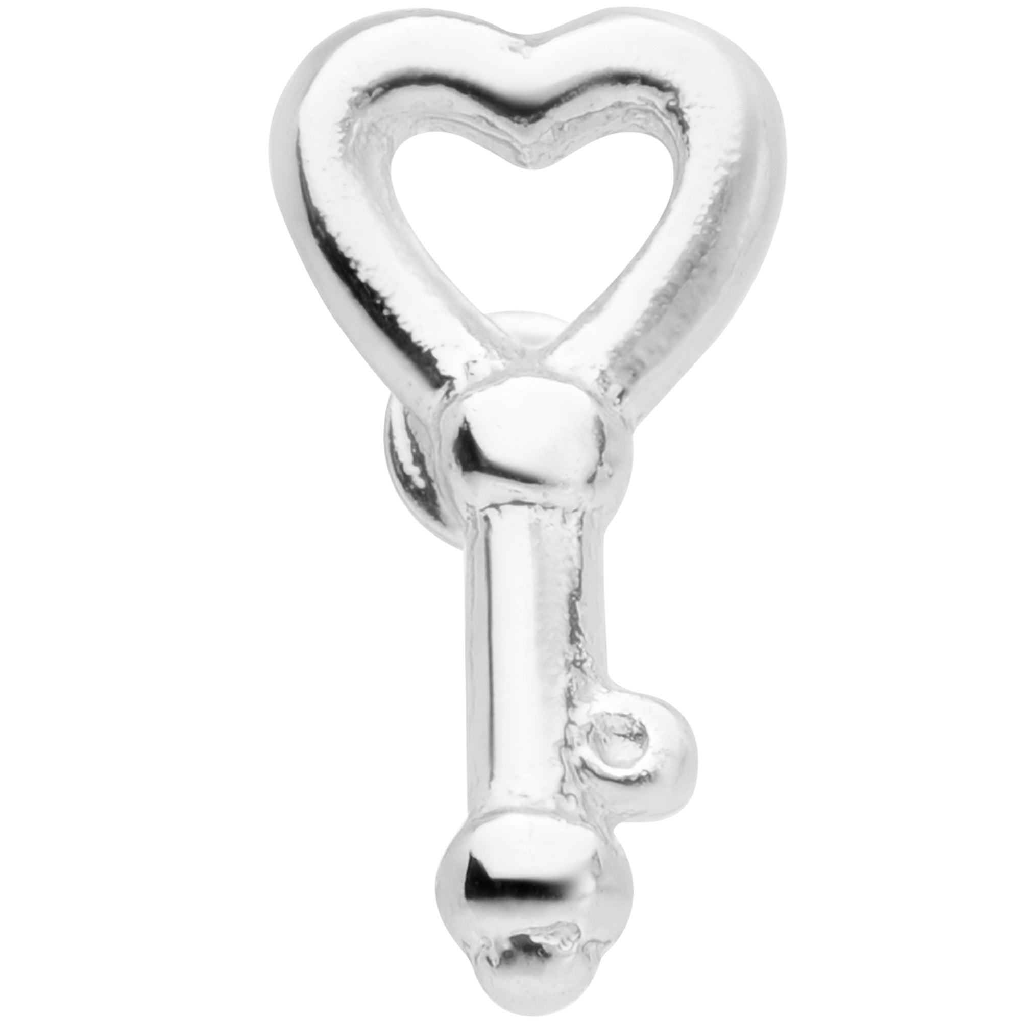 20 Gauge 5/16 Key to Your Heart L Shaped Nose Ring