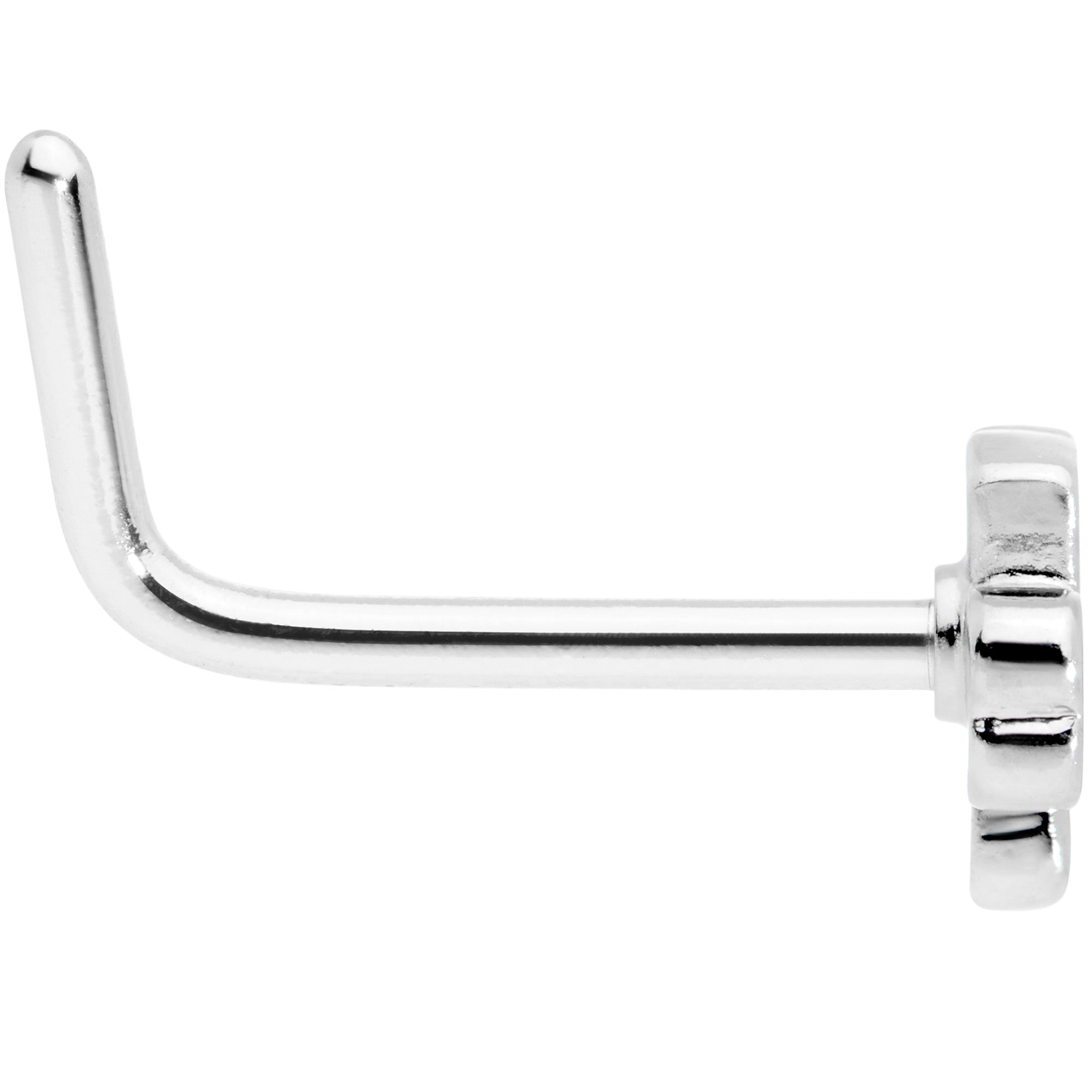 20G 1/4 St Patricks Day Shamrock L Shaped Nose Ring