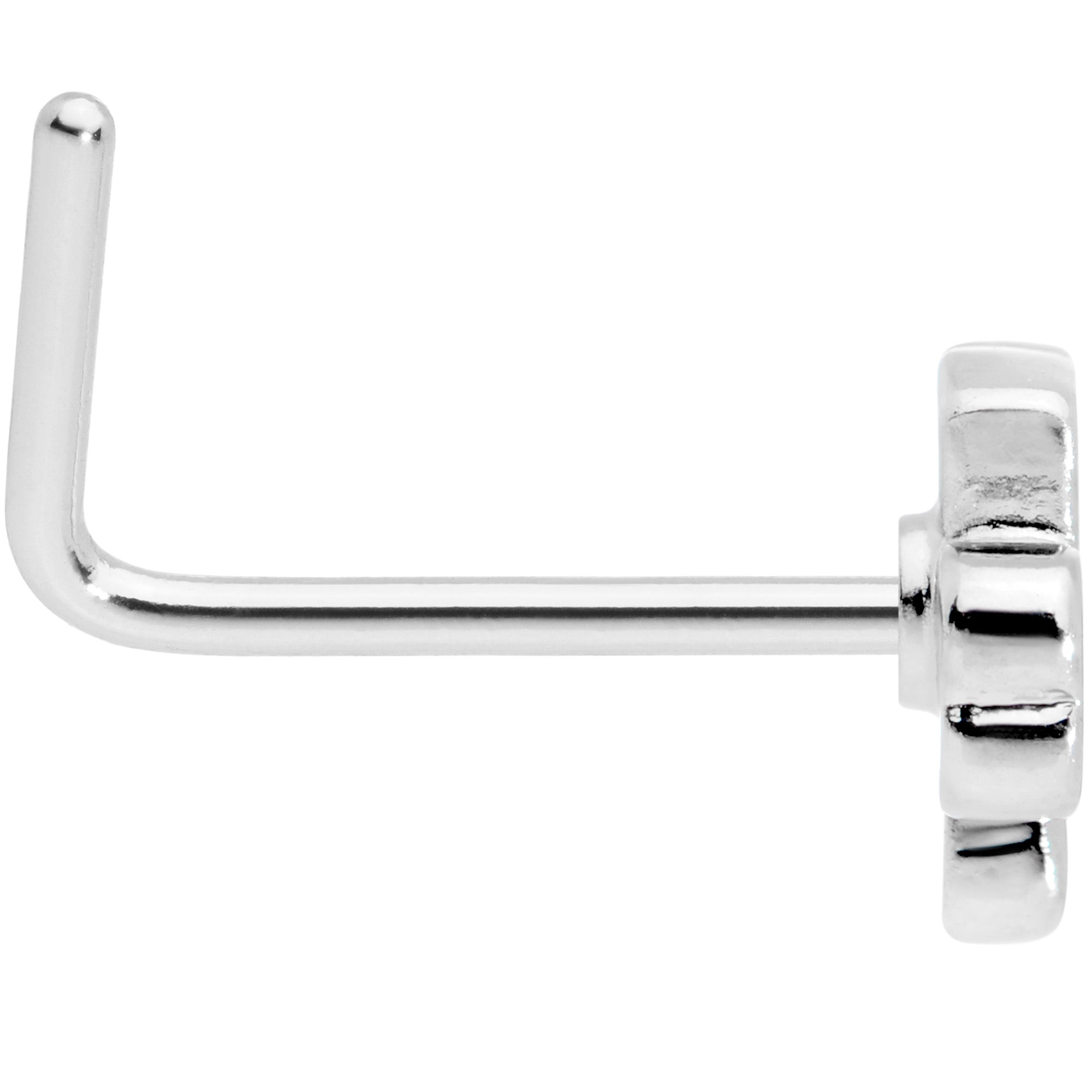 22G 5/16 St Patricks Day Shamrock L Shaped Nose Ring