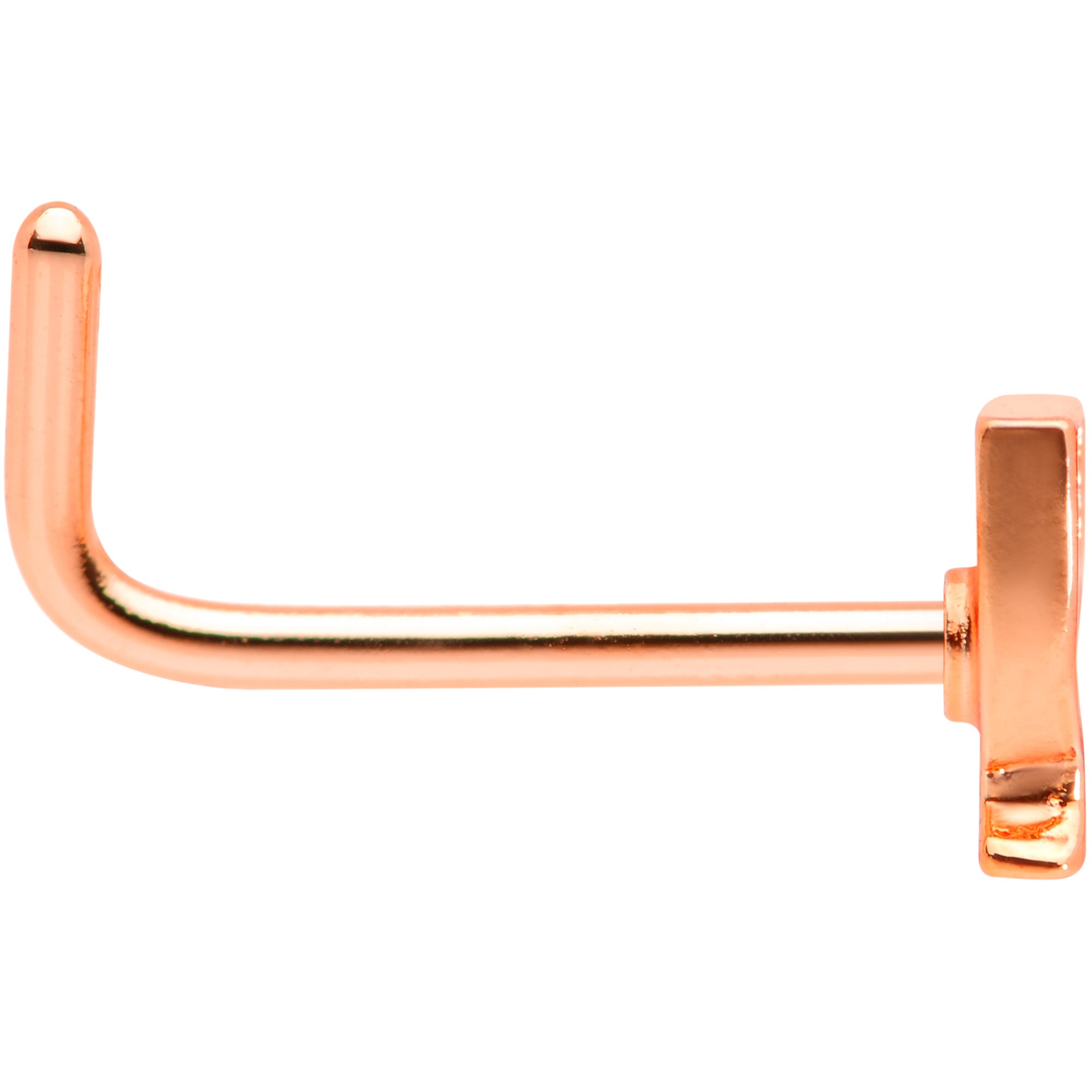 20G 1/4 Rose Gold Tone New Years Champagne L Shaped Nose Ring