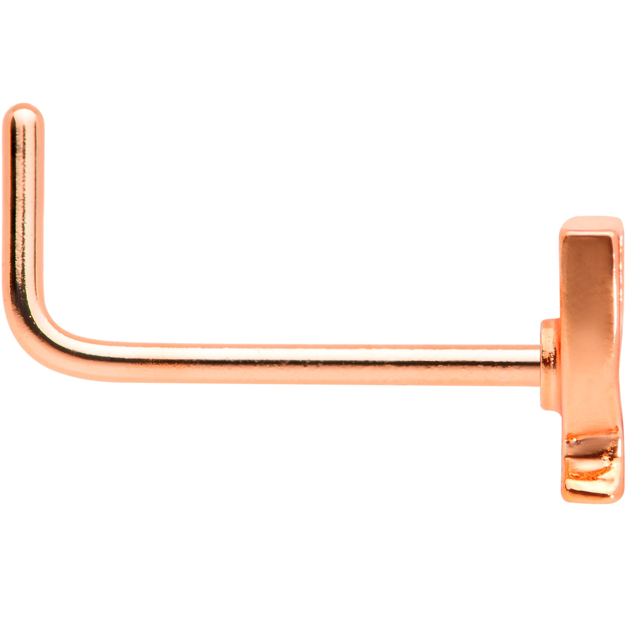 22G 5/16 Rose Gold Tone New Years Champagne L Shaped Nose Ring