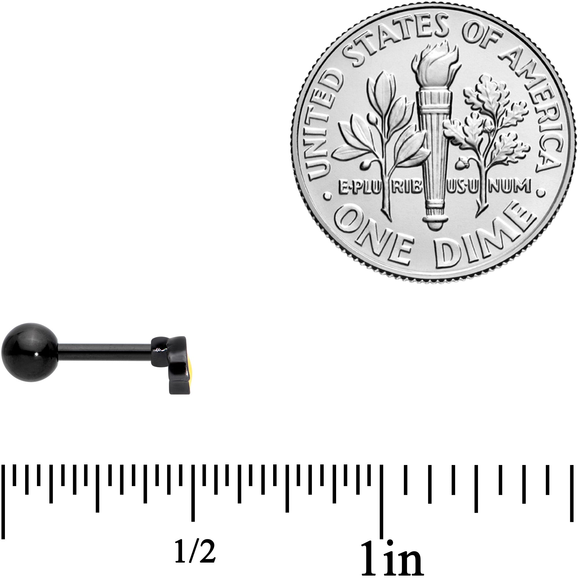 16G 5/16 Yellow Black Aviator Sunglasses Cartilage Tragus Earring