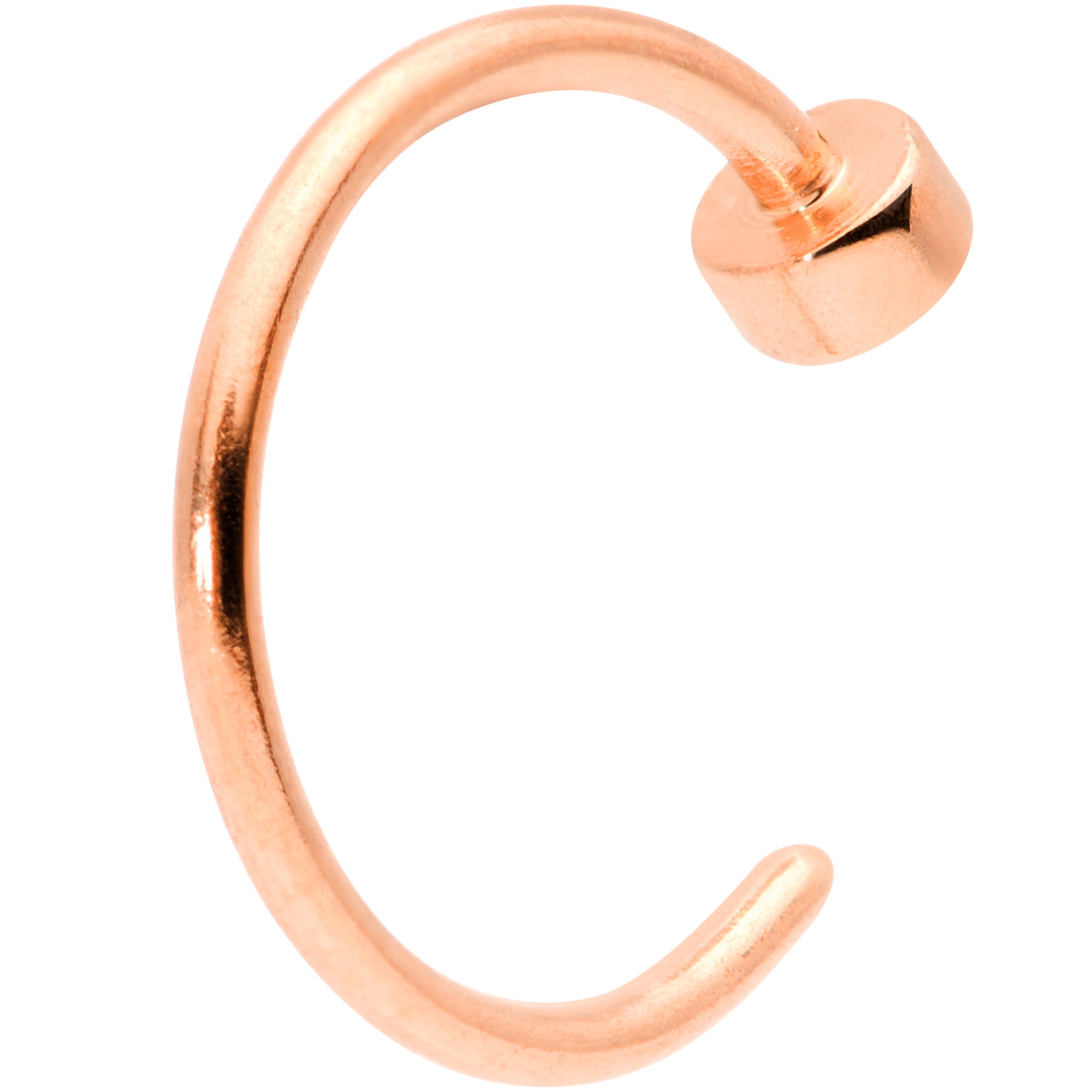 22G 1/4 Rose Gold Tone Disc Nose Hoop