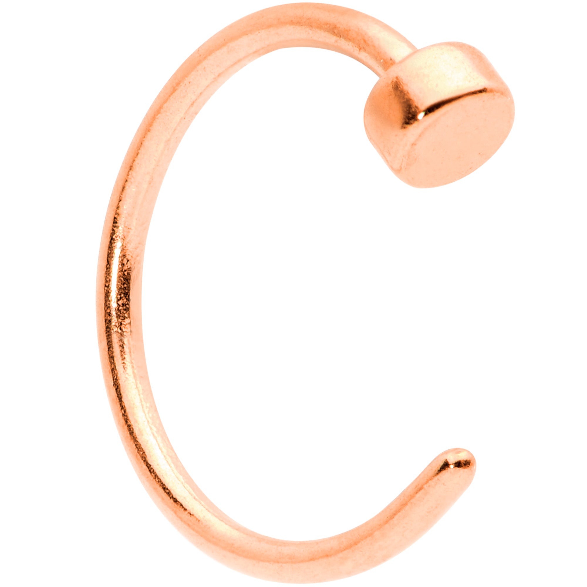 22G 1/4 Rose Gold Tone Disc Nose Hoop