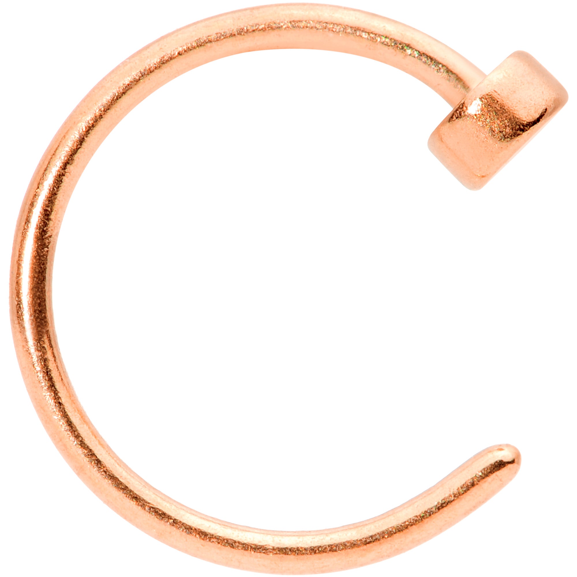 22G 1/4 Rose Gold Tone Disc Nose Hoop