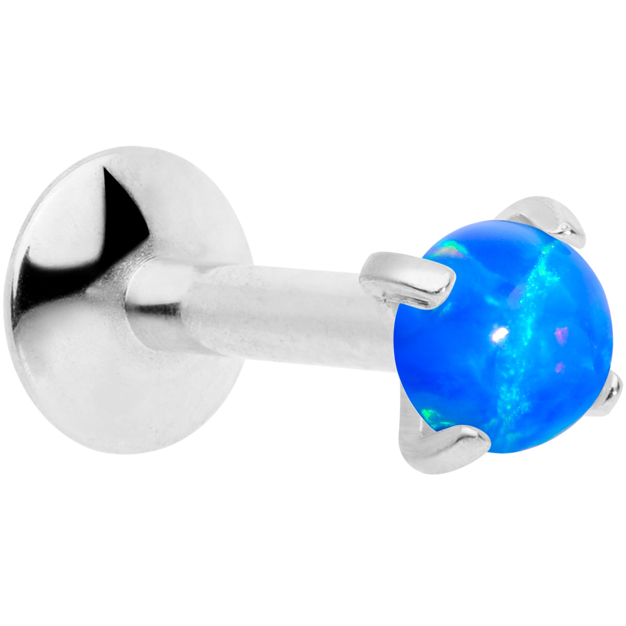 16G 1/4 3mm Blue Syn Opal G23 Titanium Internal Thread Labret