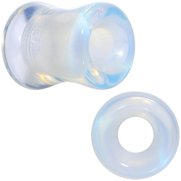 Translucent White Glass Tunnel Plug Set BodyCandy