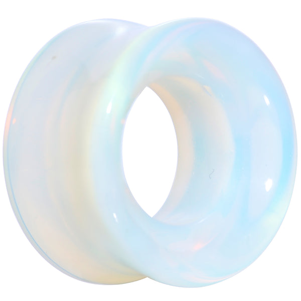 Translucent White Glass Tunnel Plug Set BodyCandy