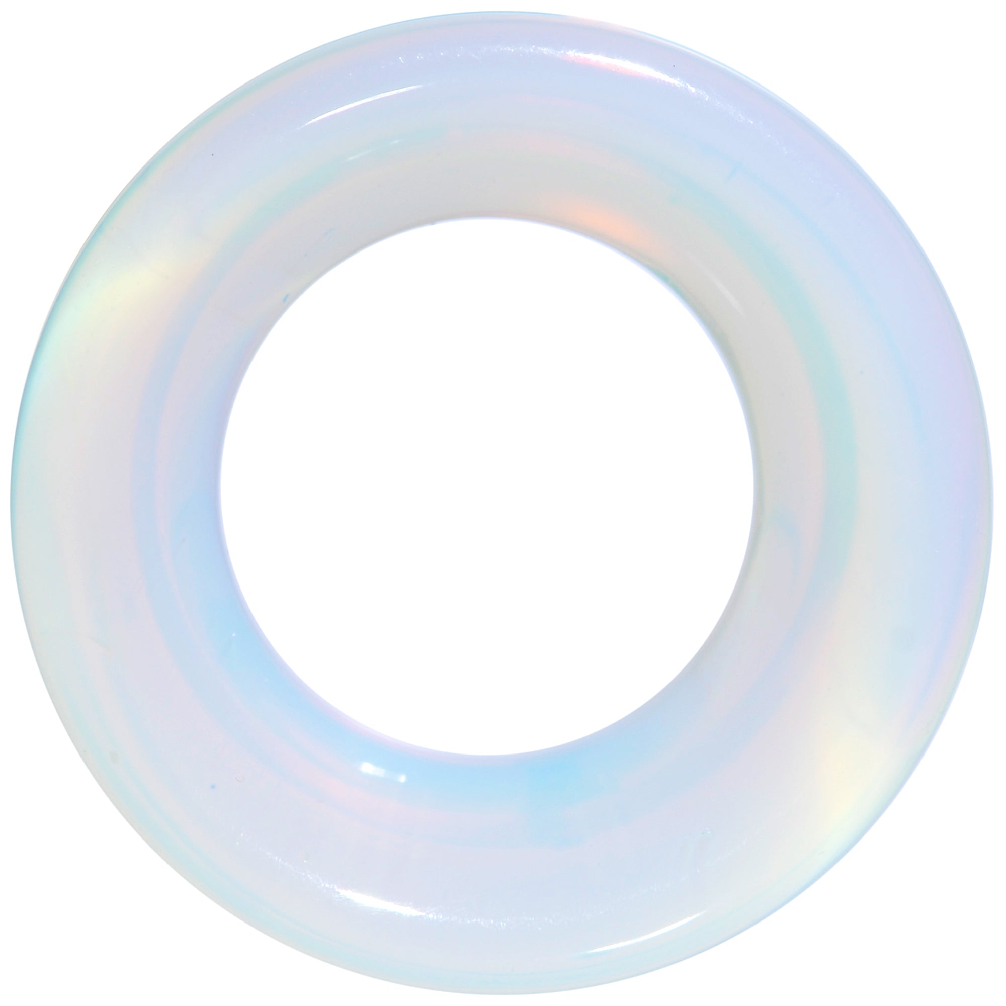 Translucent White Glass Tunnel Plug Set 2G to 1 Inch