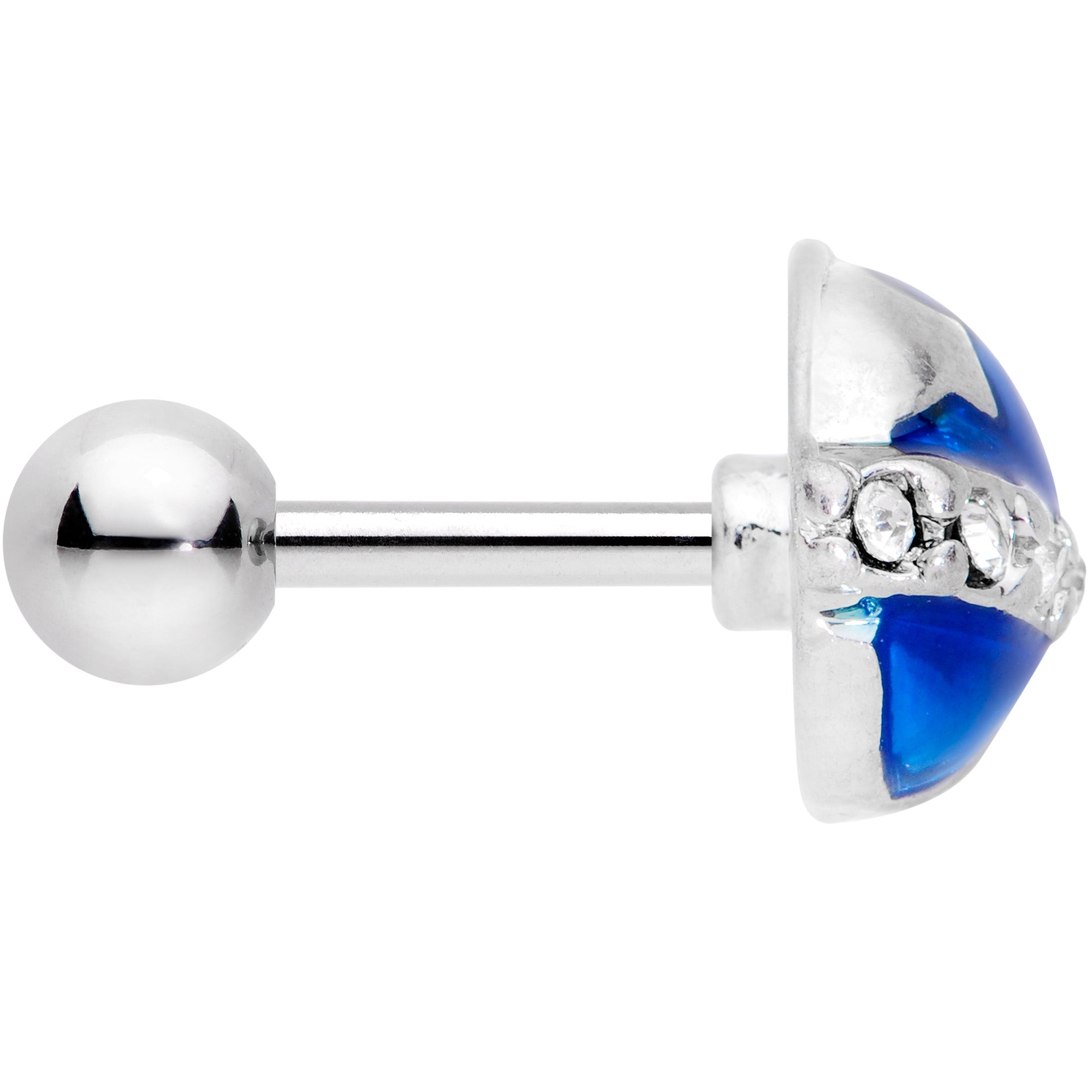 16G 1/4 Clear Gem Blue Planet Saturn Cartilage Tragus Earring