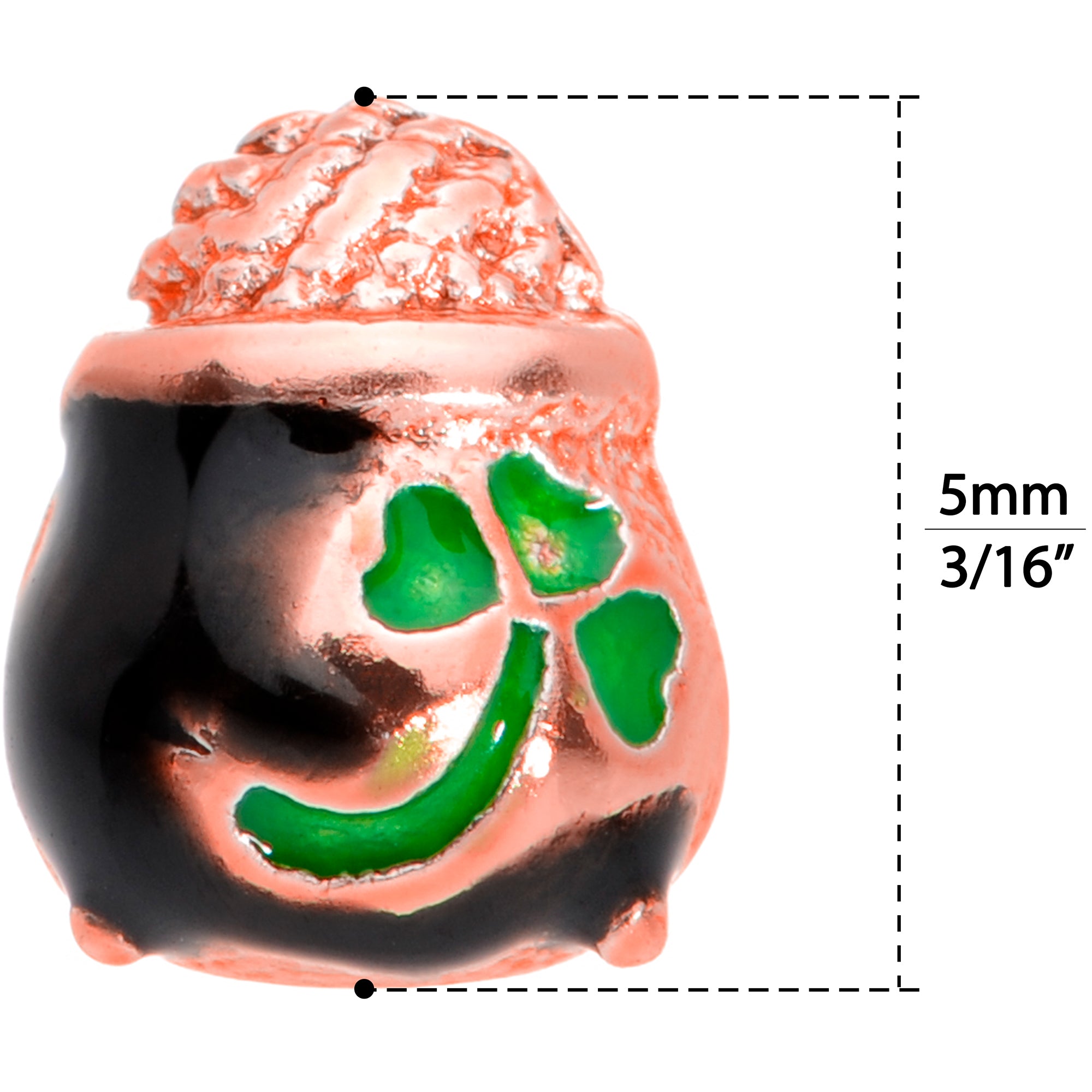 20G 5/16 Rose Gold Tone Pot O Gold L Shaped Nose Ring