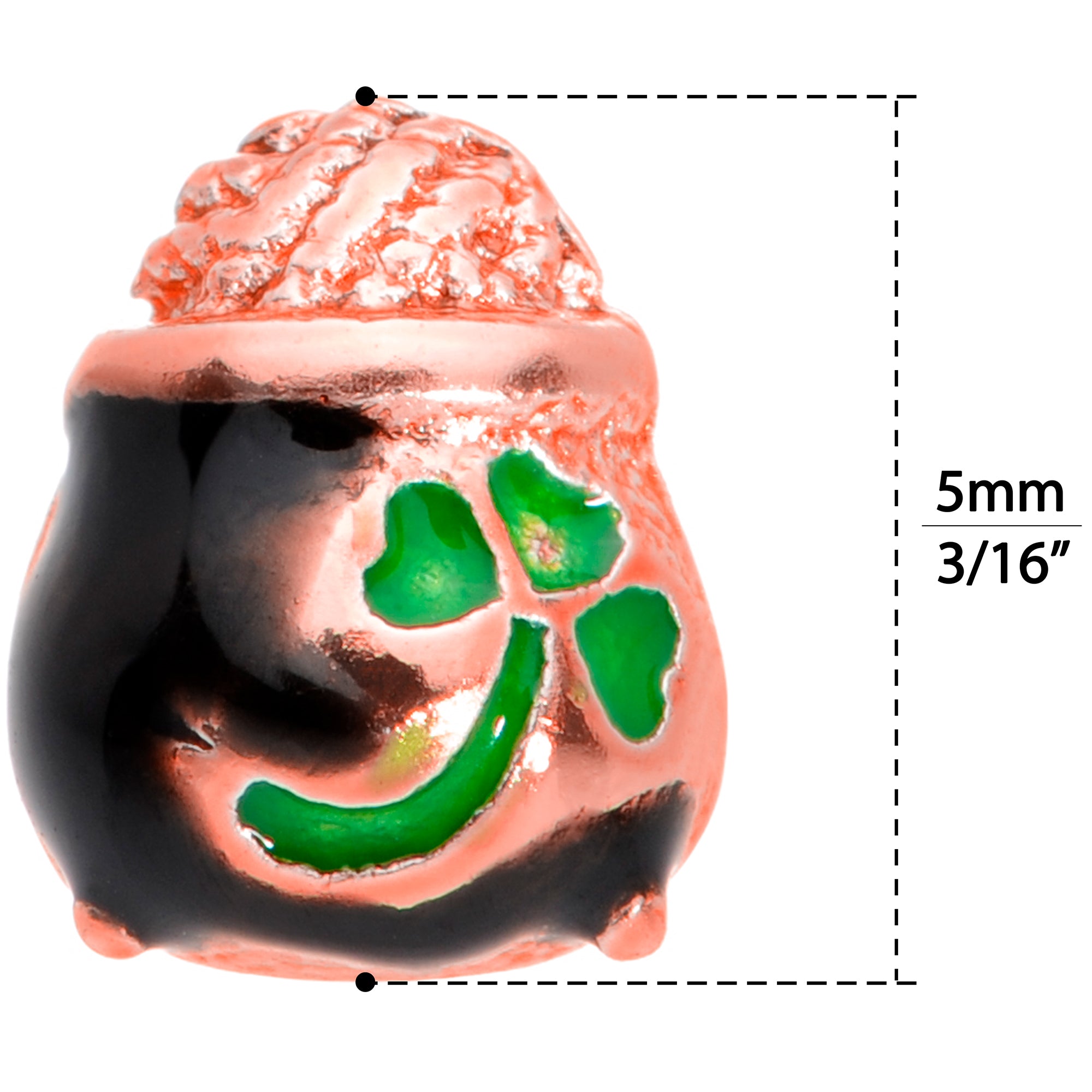 22G 5/16 Rose Gold Tone Pot O Gold L Shaped Nose Ring