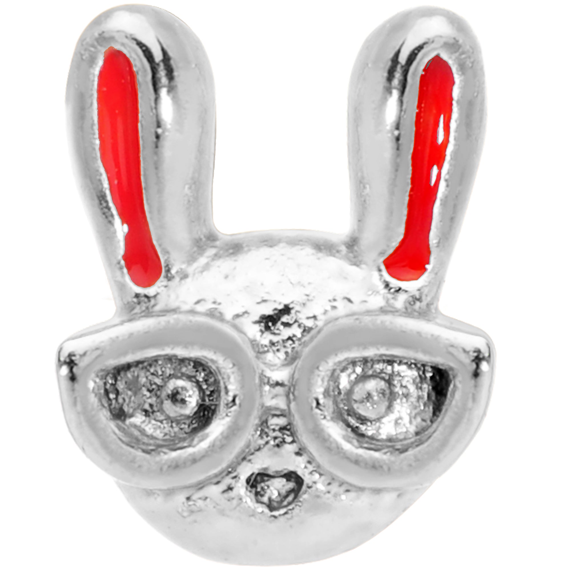 18G 5/16 Pink Ears Nerdy Easter Bunny L Shaped Nose Ring