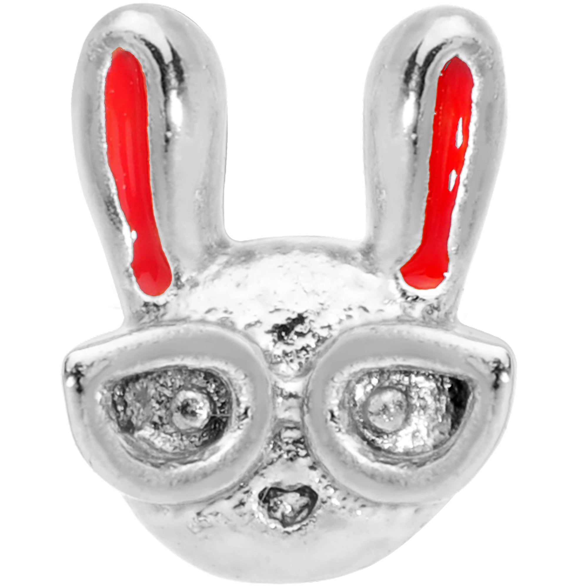 20 Gauge 5/16 Pink Ears Nerdy Easter Bunny L Shaped Nose Ring