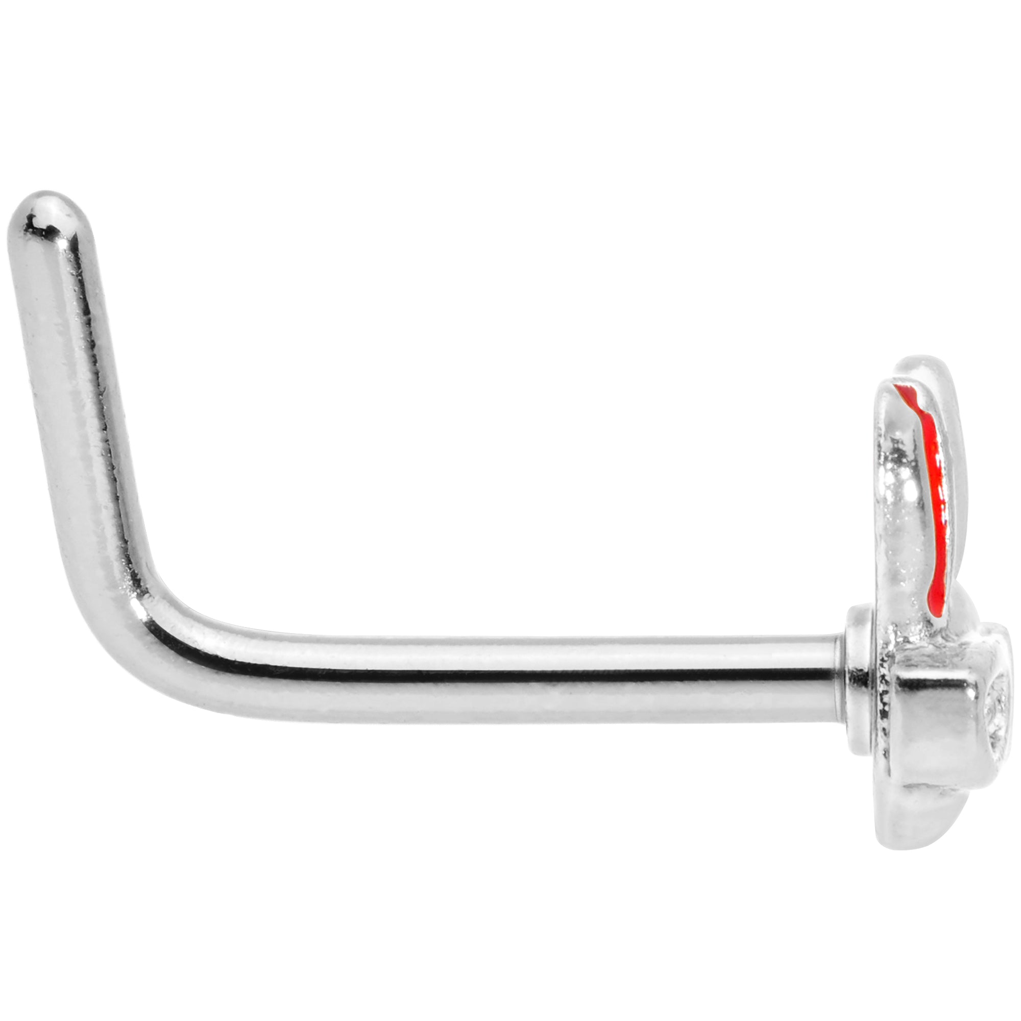 20G 5/16 Pink Ears Nerdy Easter Bunny L Shaped Nose Ring