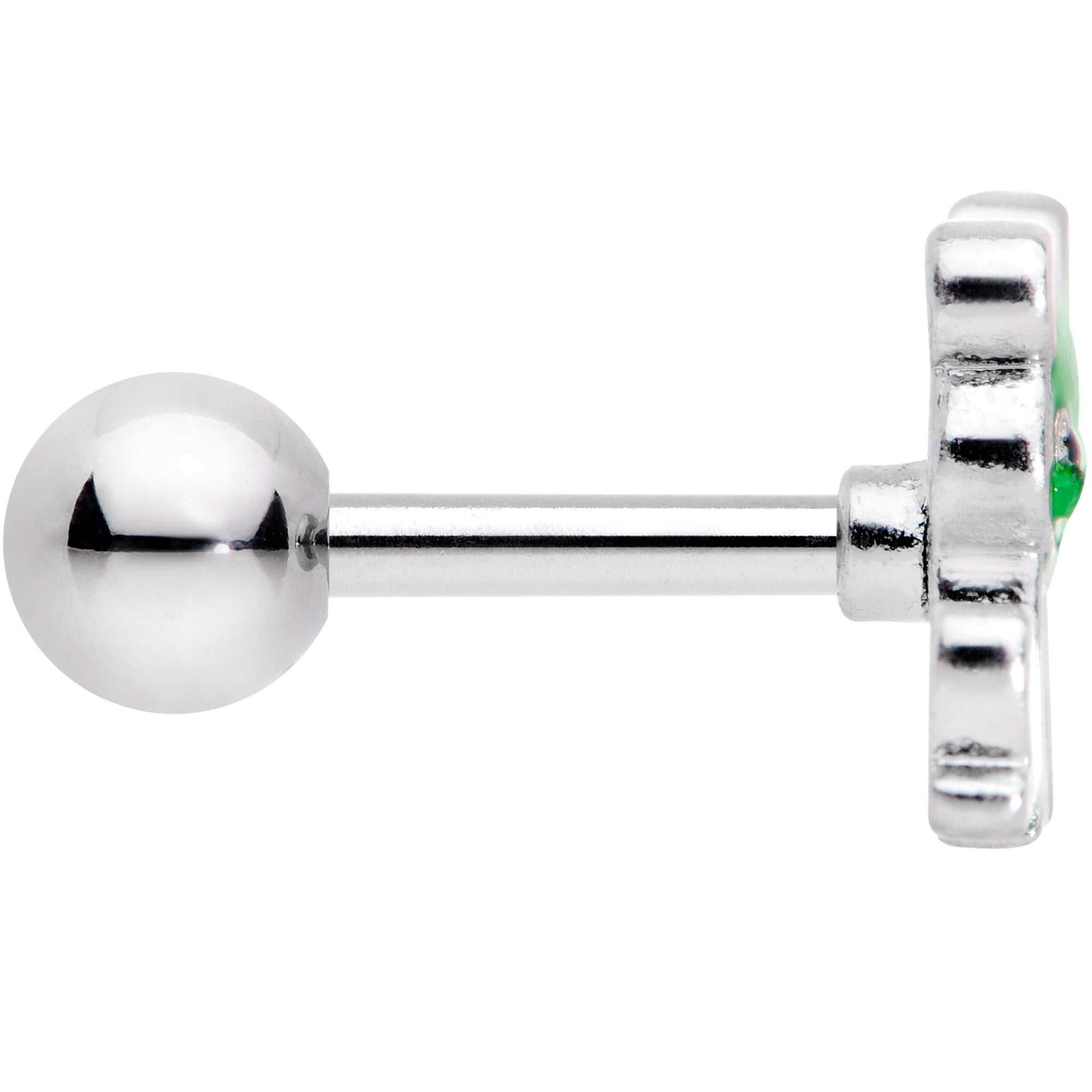 16G 1/4 Green Green Frog Cartilage Tragus Earring