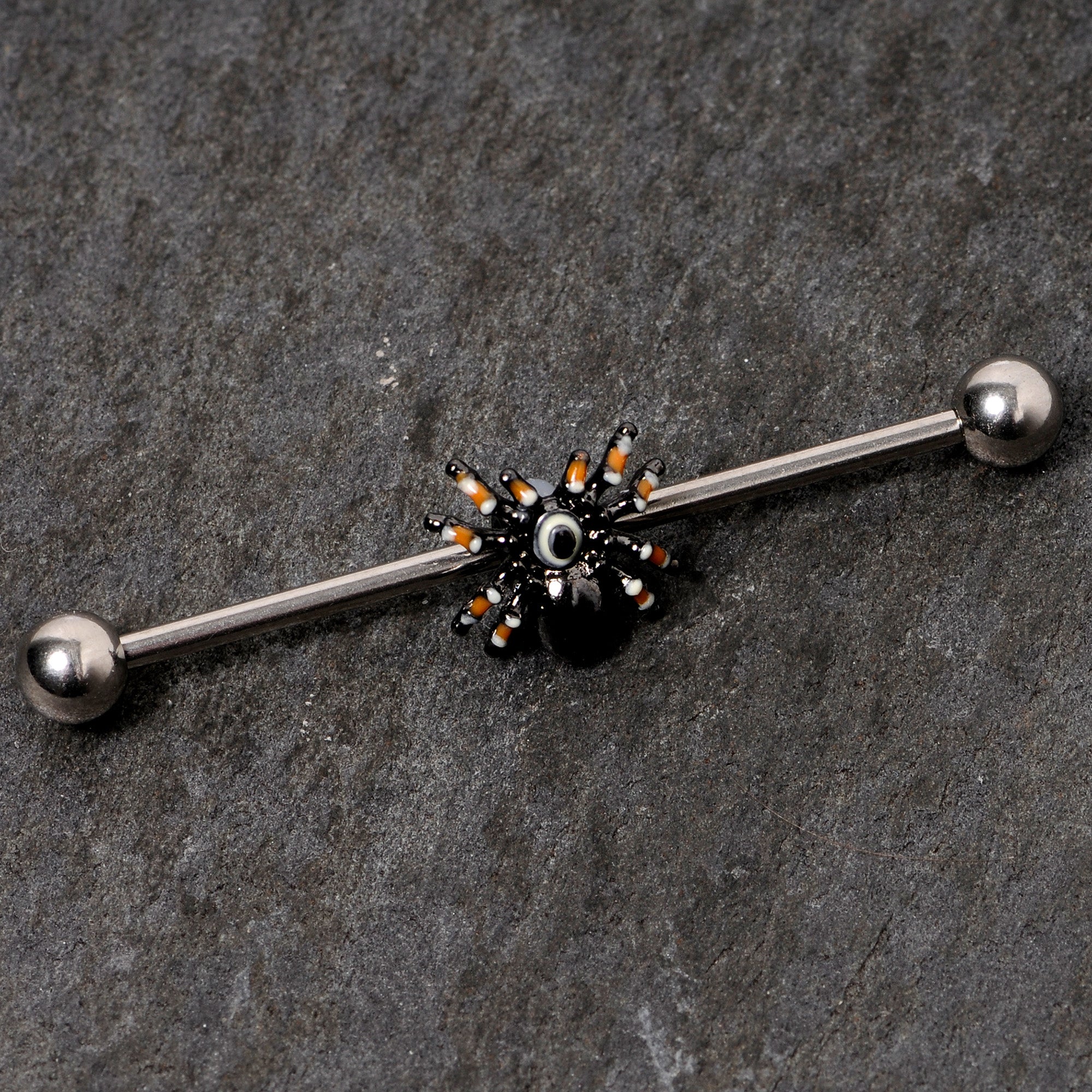 14G Tarantula Spider Halloween Industrial Barbell 38mm