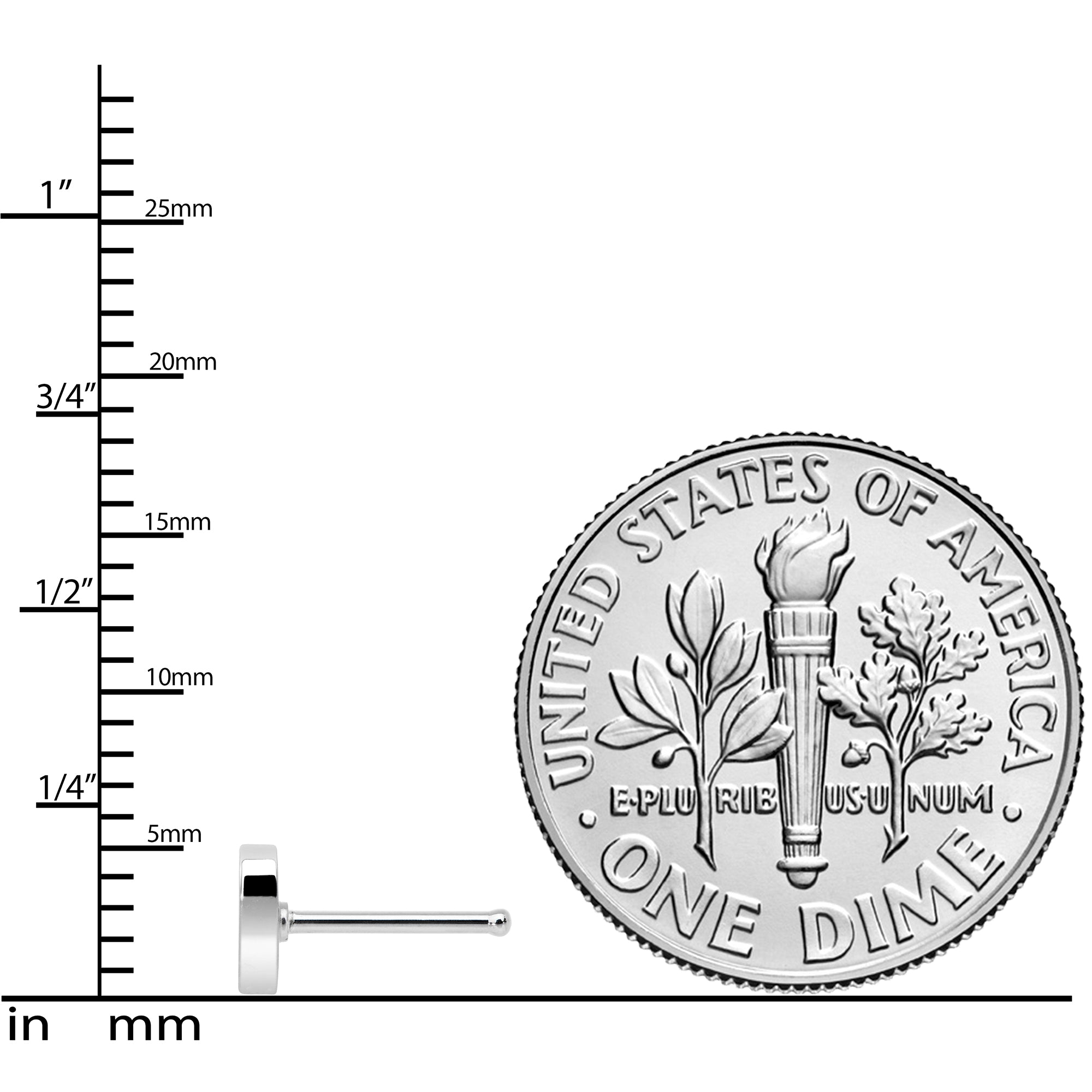 20G 5/16 Red Yellow Blue Pansexual Pride Heart Nose Bone