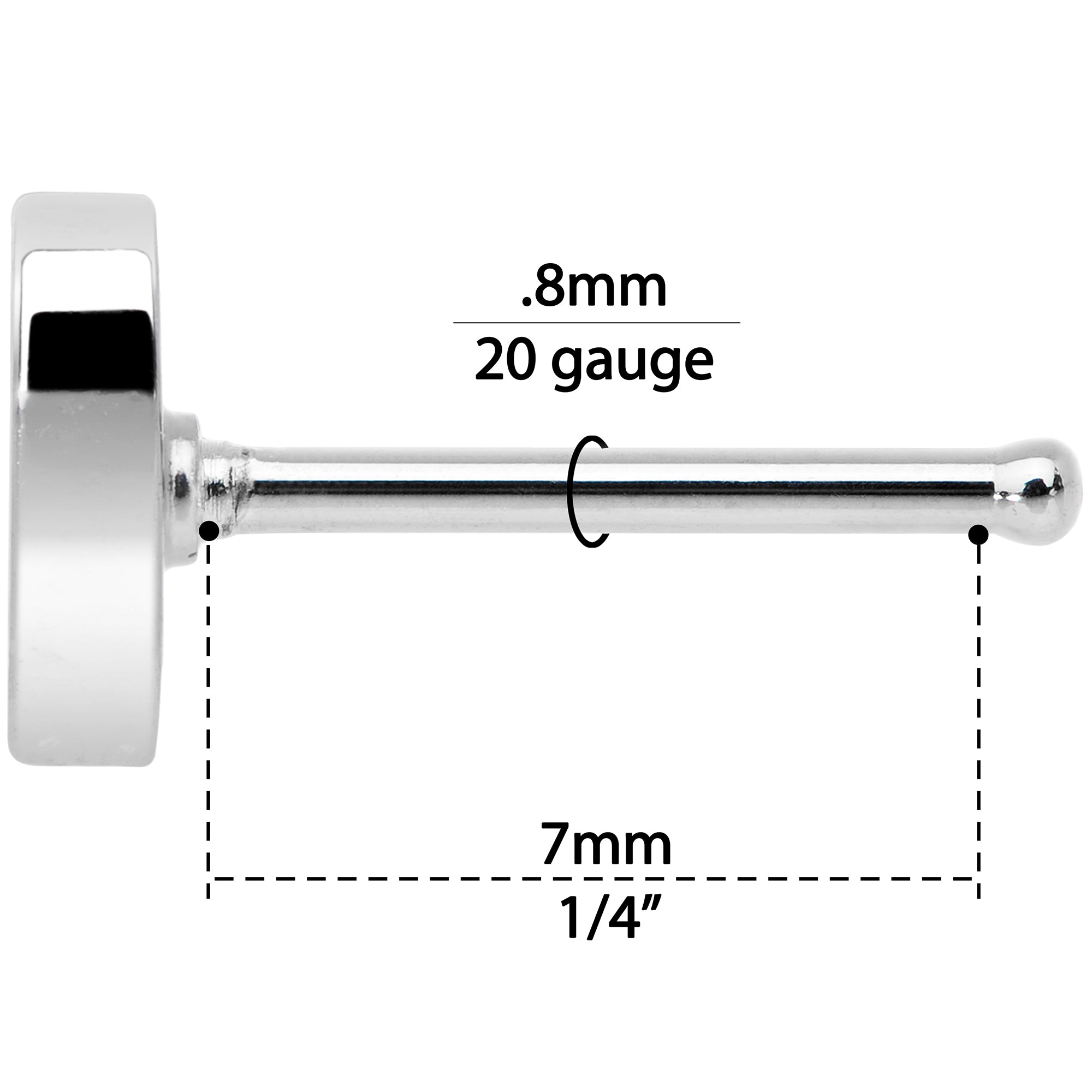 20G 5/16 Red Yellow Blue Pansexual Pride Heart Nose Bone