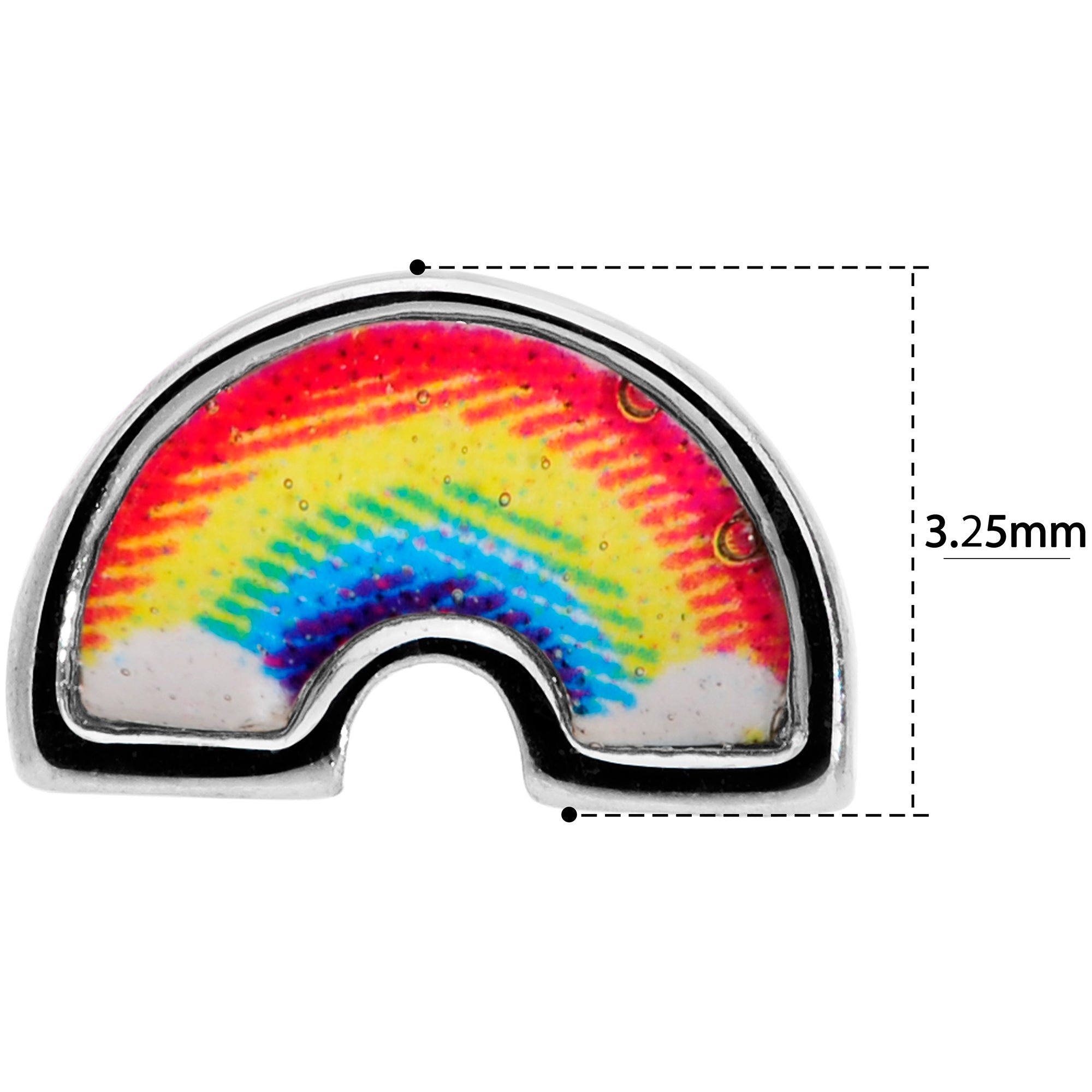 20G 1/4 Red Yellow Blue Pride Rainbow L Shaped Nose Ring