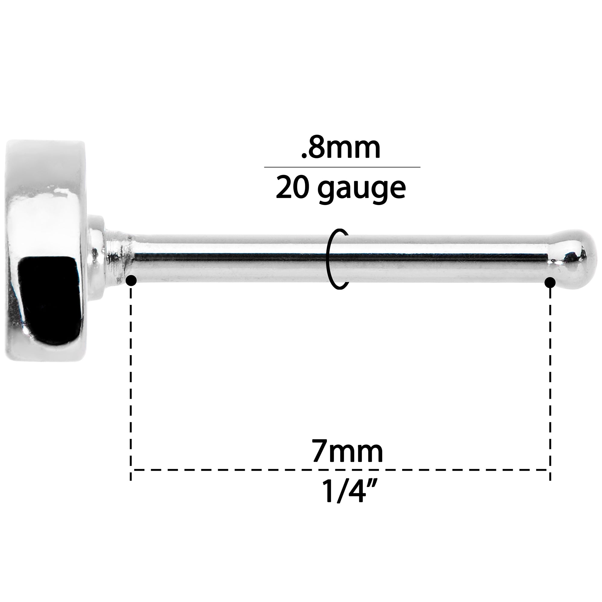 20G 5/16 Red Yellow Blue Pride Rainbow Nose Bone