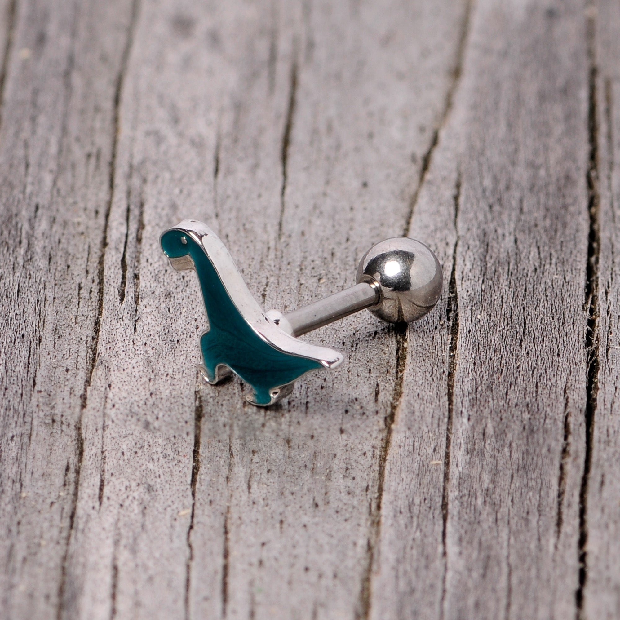 16G 1/4 Darling Green Dinosaur Cartilage Tragus Earring