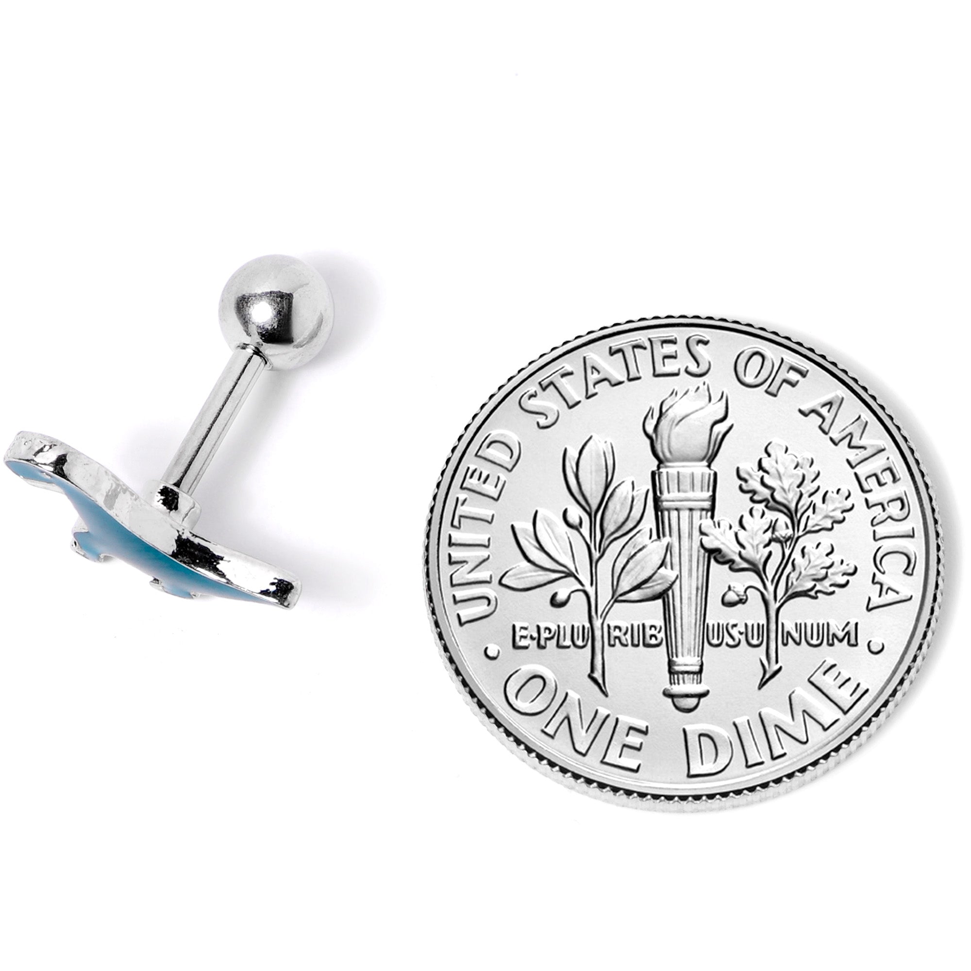 16G 1/4 Darling Green Dinosaur Cartilage Tragus Earring