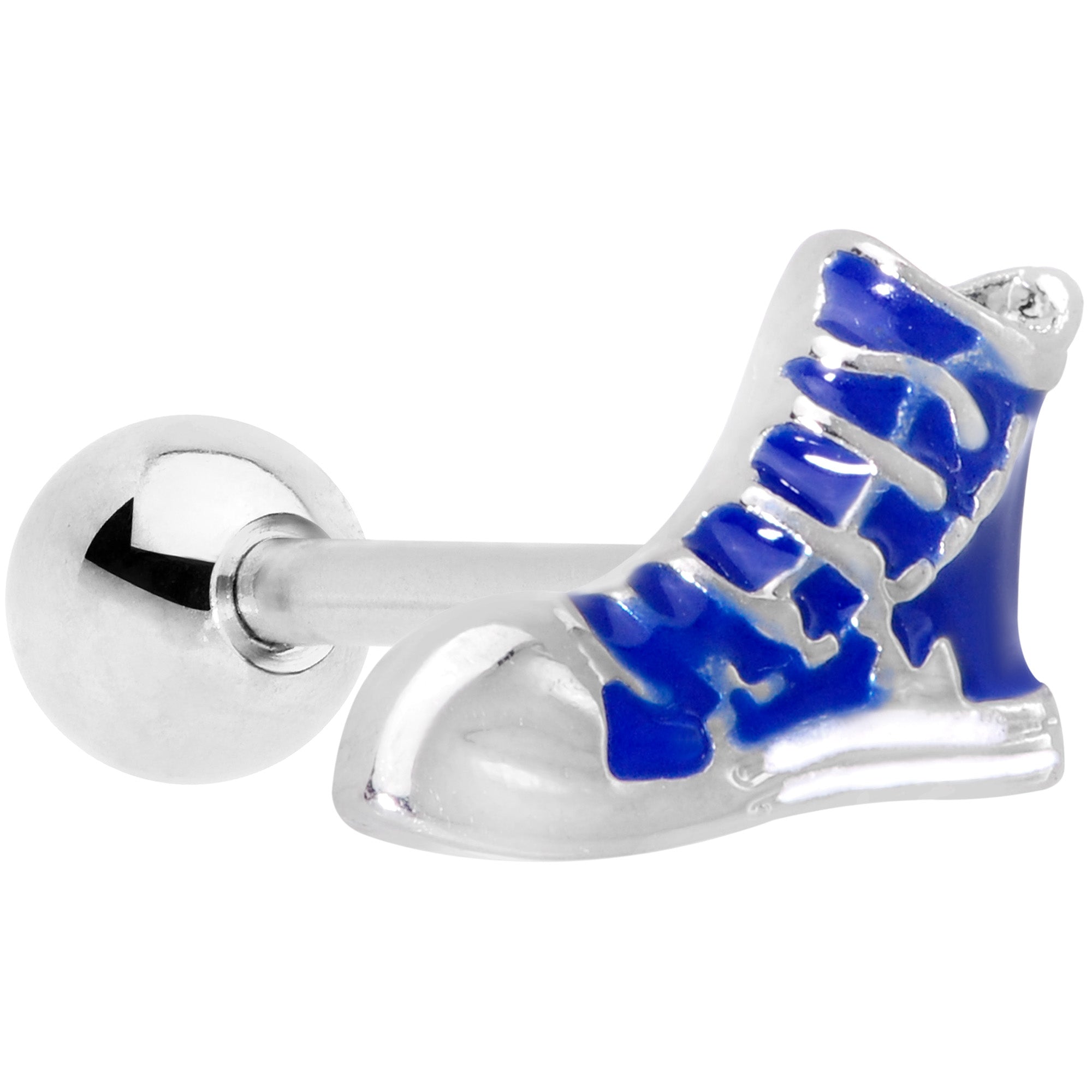 16 Gauge 1/4 Blue High Top Sneaker Cartilage Tragus Earring