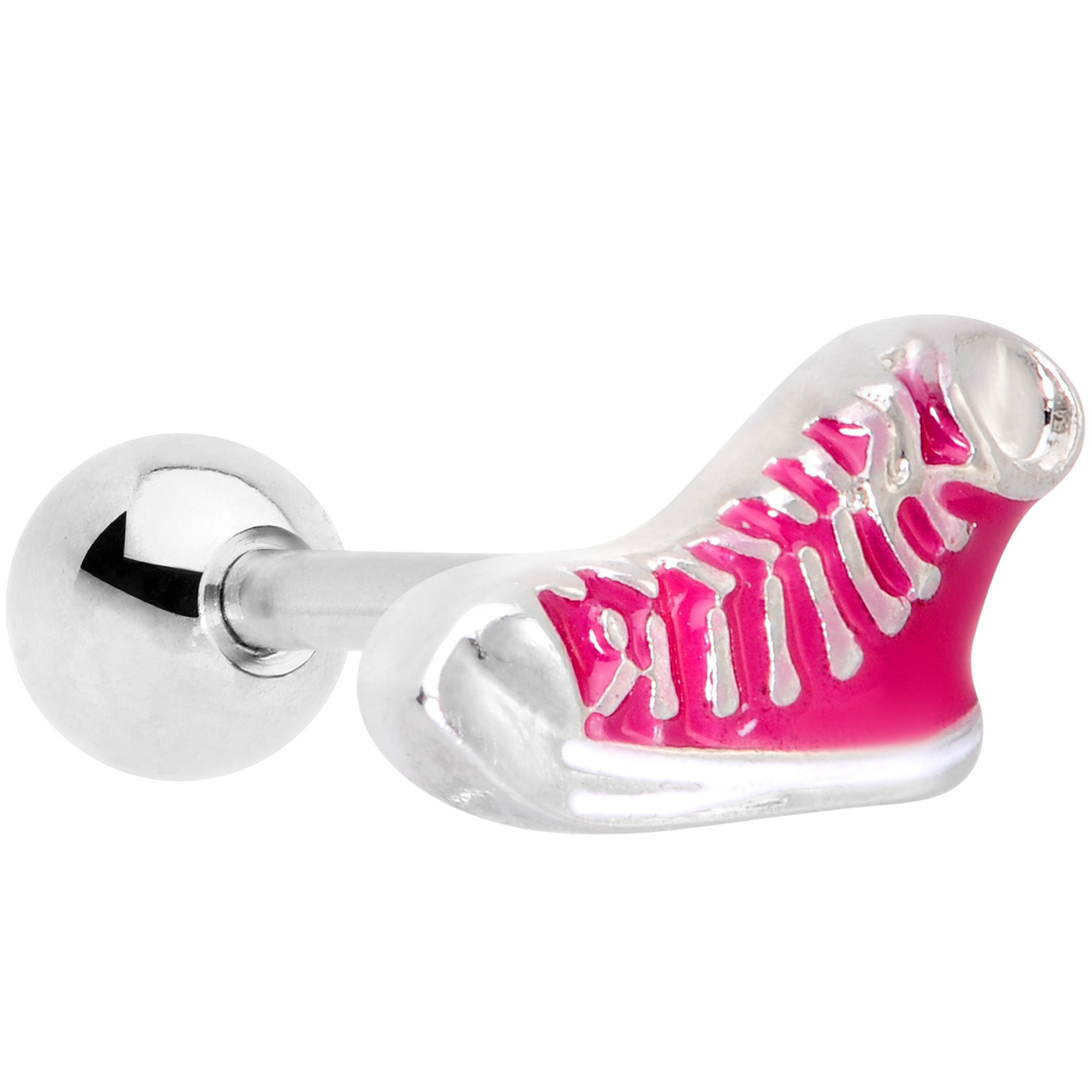16 Gauge 1/4 Pink High Top Sneaker Cartilage Tragus Earring