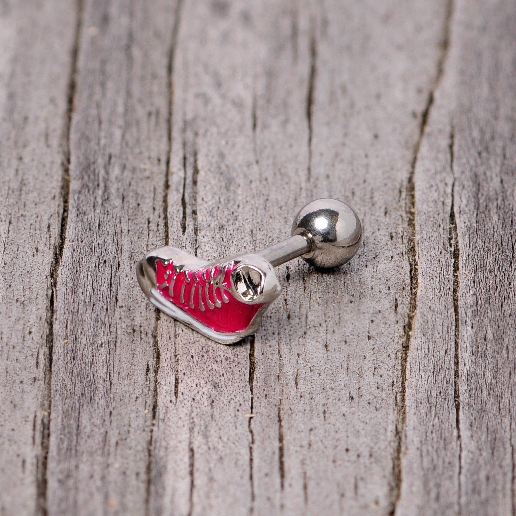 16G 1/4 Pink High Top Sneaker Cartilage Tragus Earring