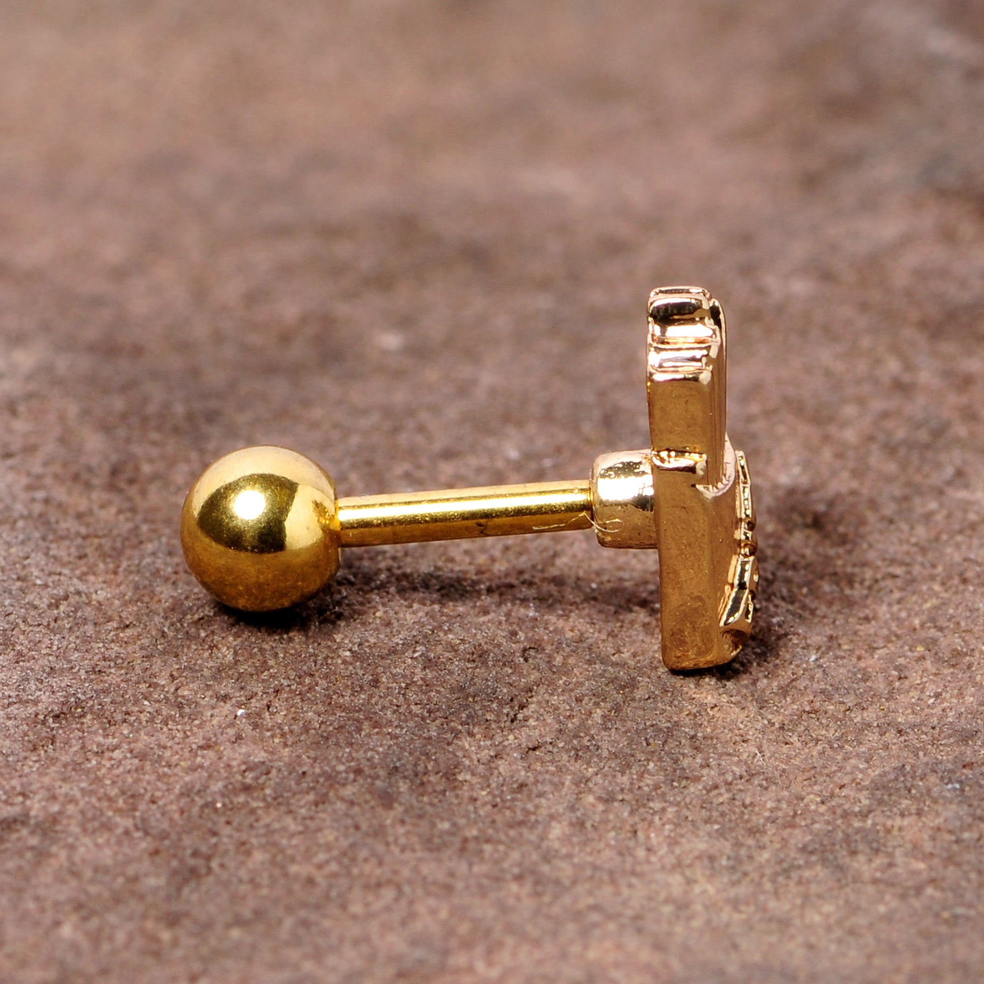 16G 1/4 Gold Tone Fast Food French Fries Cartilage Tragus Earring