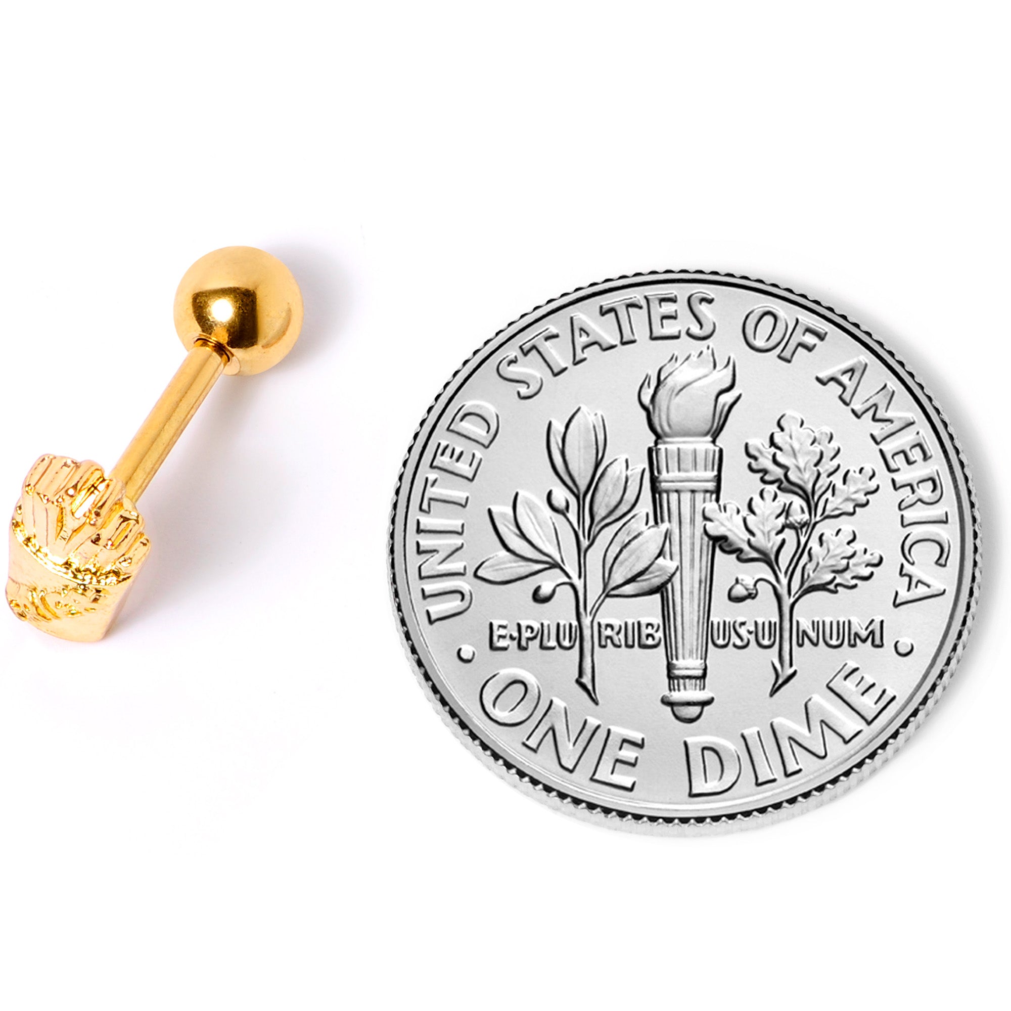 16G 1/4 Gold Tone Fast Food French Fries Cartilage Tragus Earring