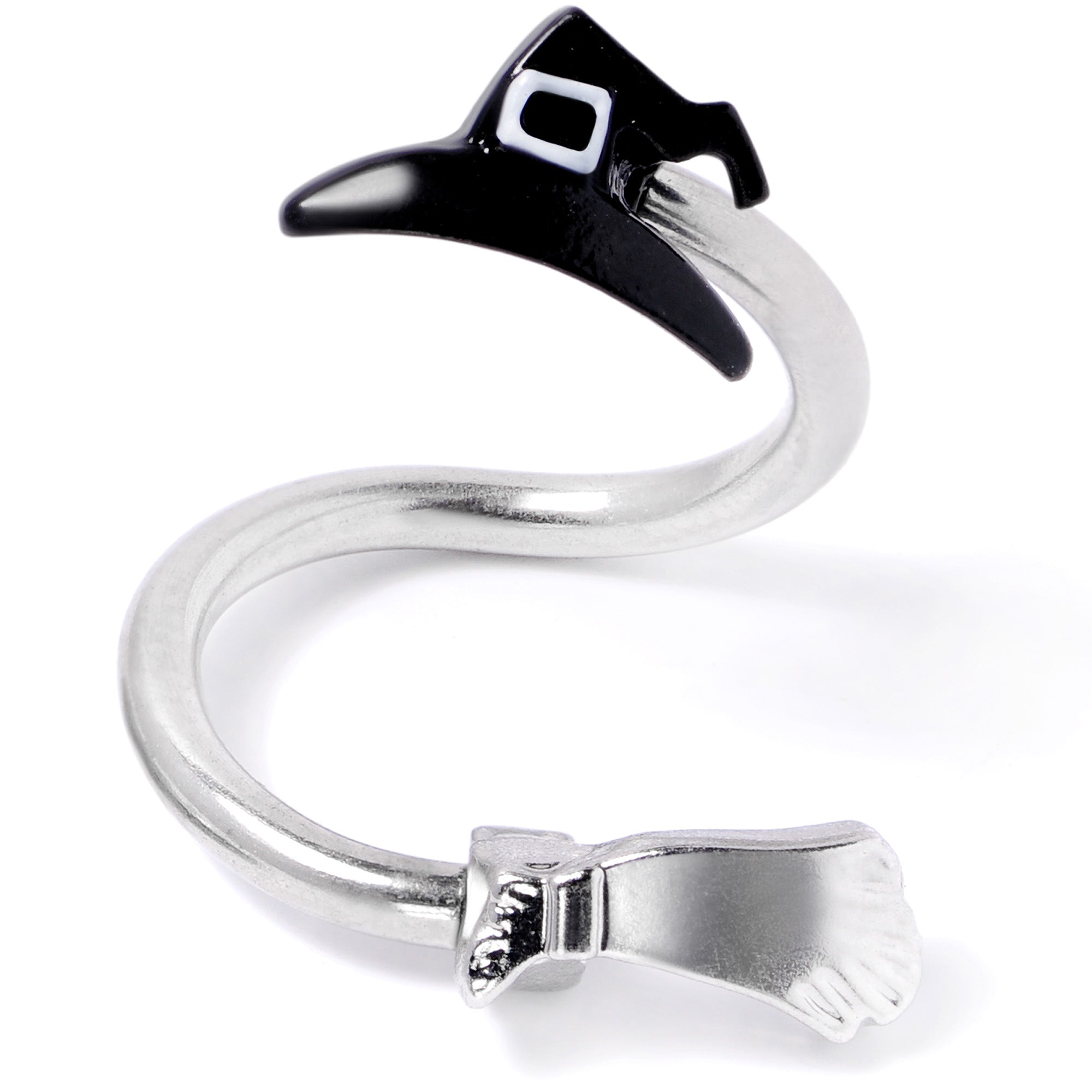 Hat and Broom Im a Witch Kit Halloween Spiral Twister Belly Ring