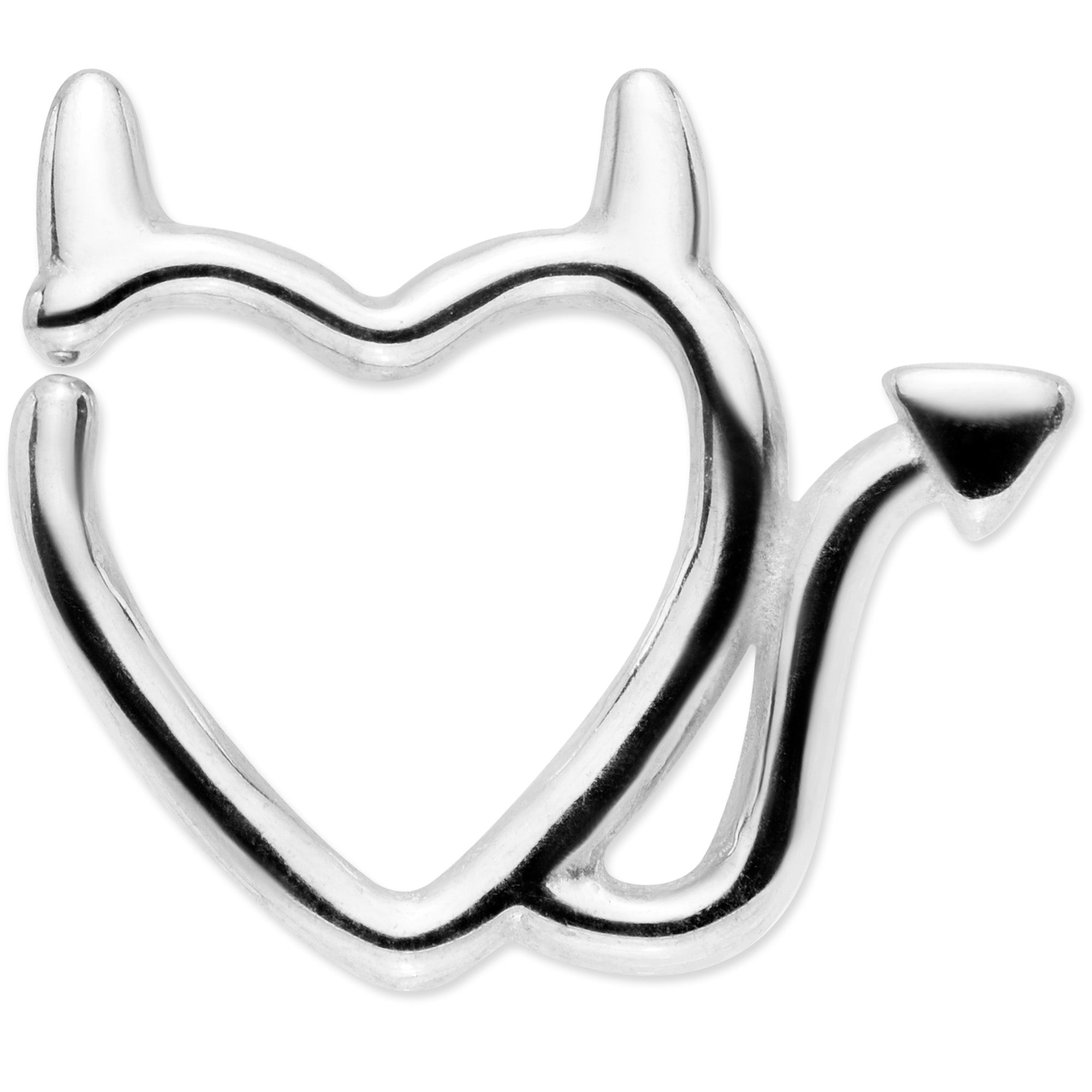 16G 1/4 Little Devil Halloween Heart Closure Ring