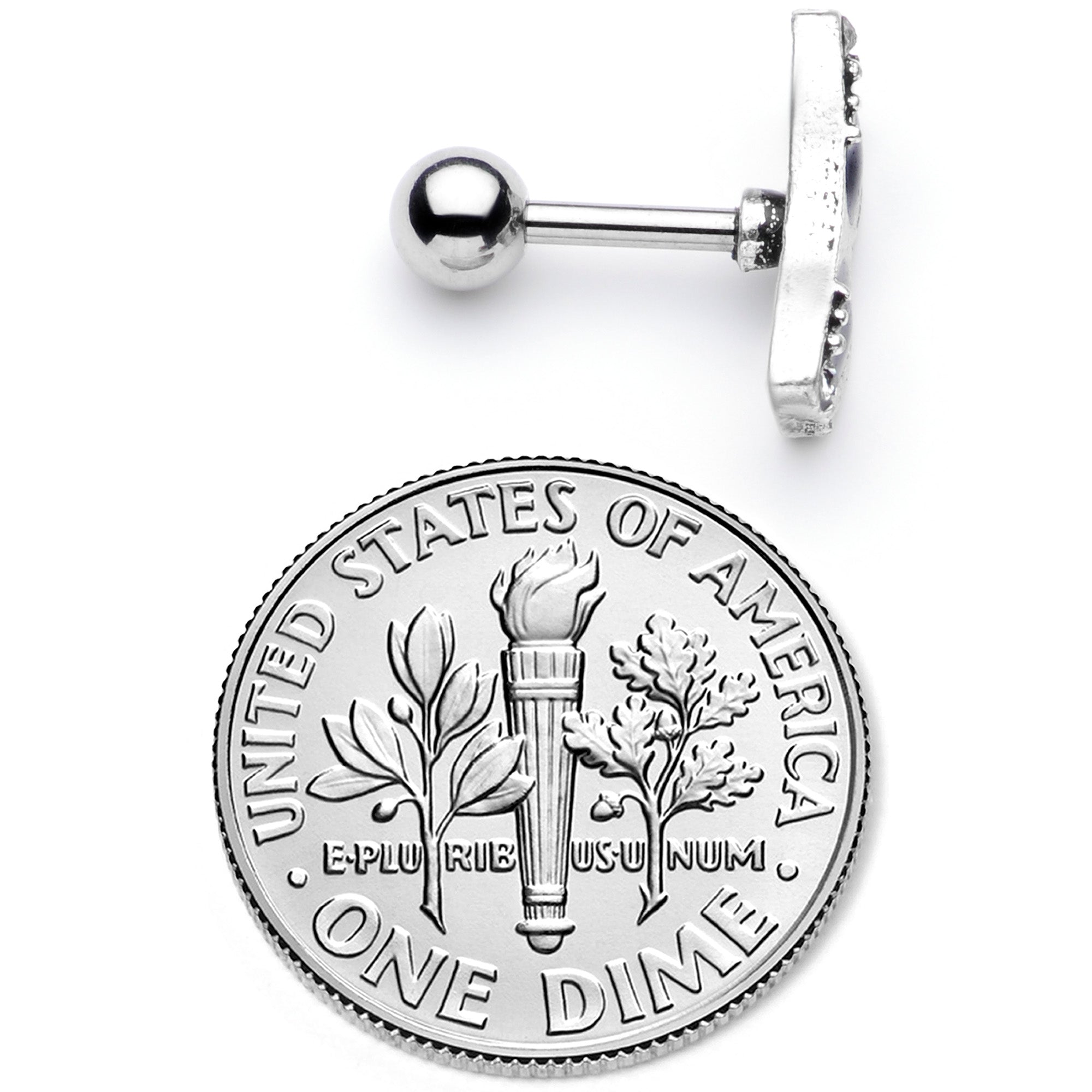 16G 1/4 Clear Gem 50s Retro Sunglasses Cartilage Tragus Earring