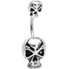 Scary Double Skull Halloween Double Mount Belly Ring