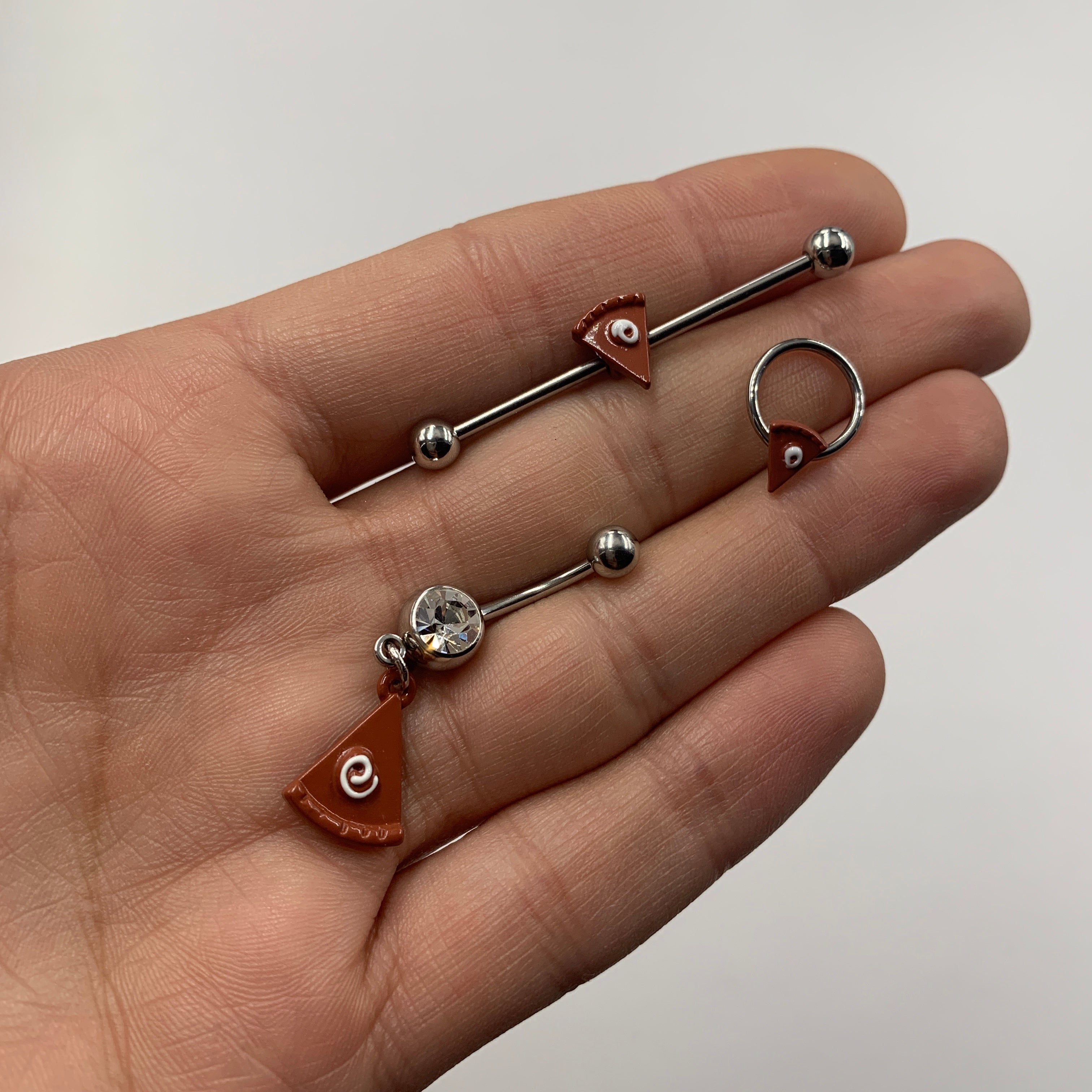 Clear Gem Pumpkin Pie Holiday Thanksgiving Dangle Belly Ring