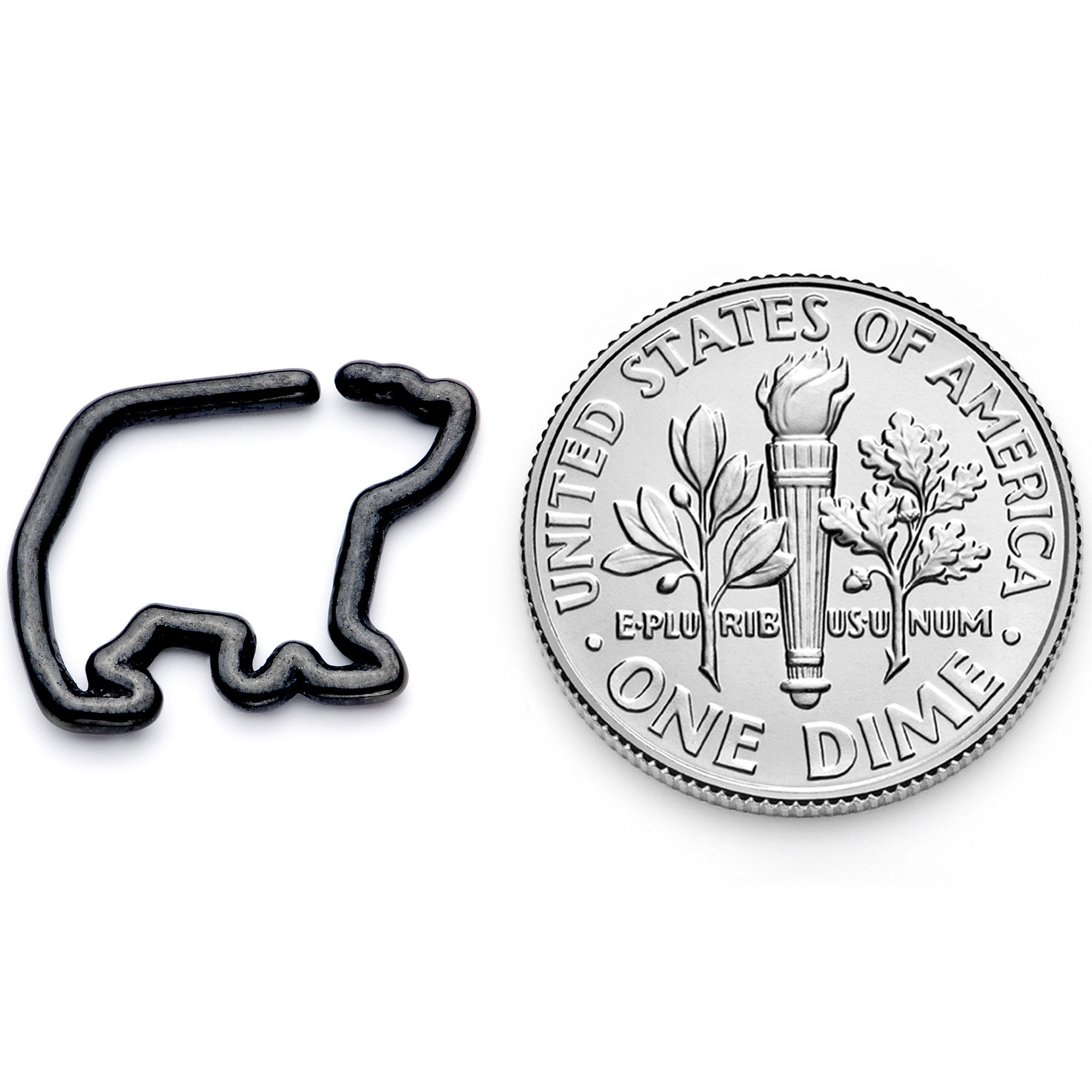 16G 5/16 Black Polar Bear Closure Ring