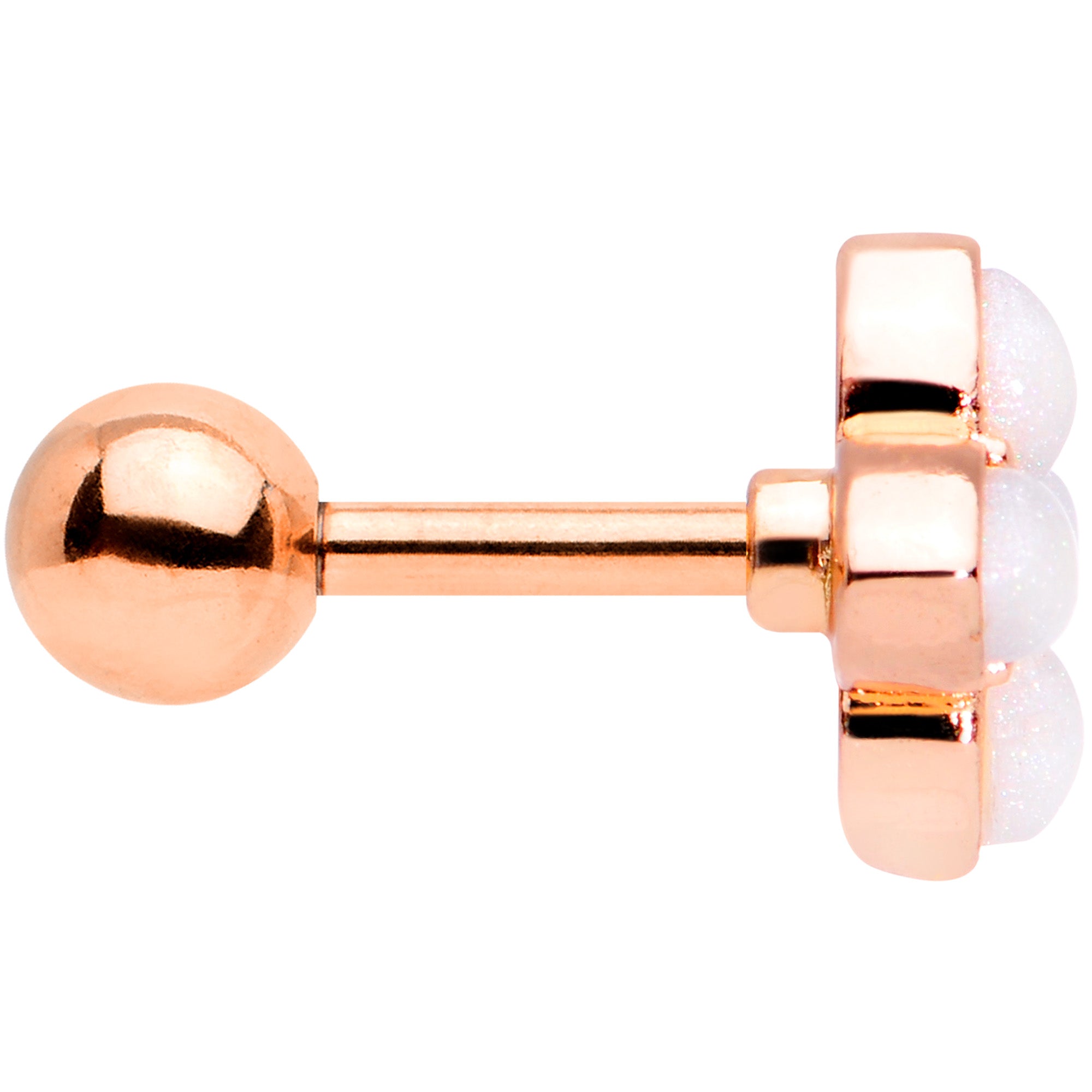 16G 1/4 Clear Gem Rose Gold Tone Renaissance Cartilage Tragus