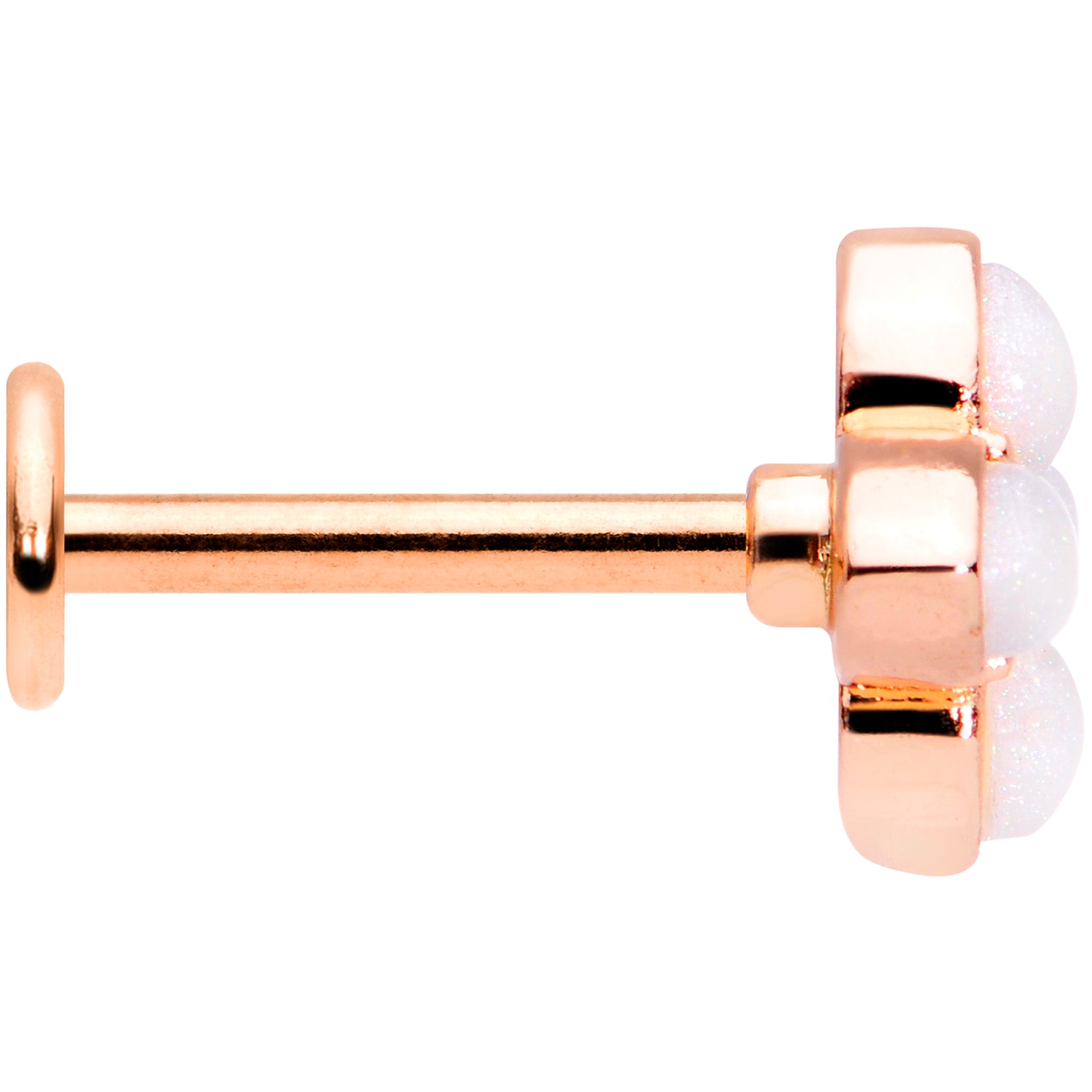 16G 5/16 Clear Gem Rose Gold Tone Ren Fair Labret Monroe Tragus