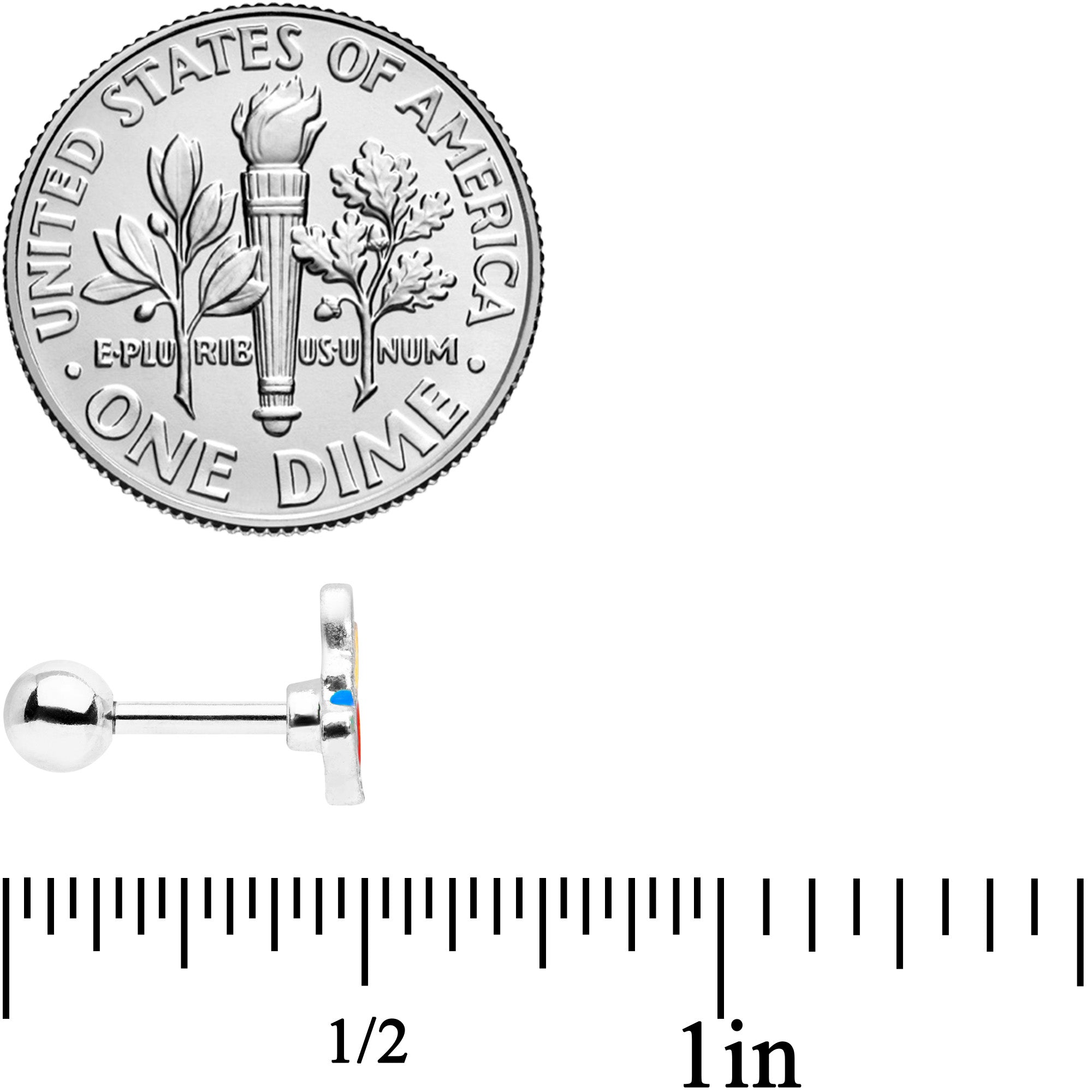 16G 1/4 Christmas Lights Holiday Cartilage Tragus