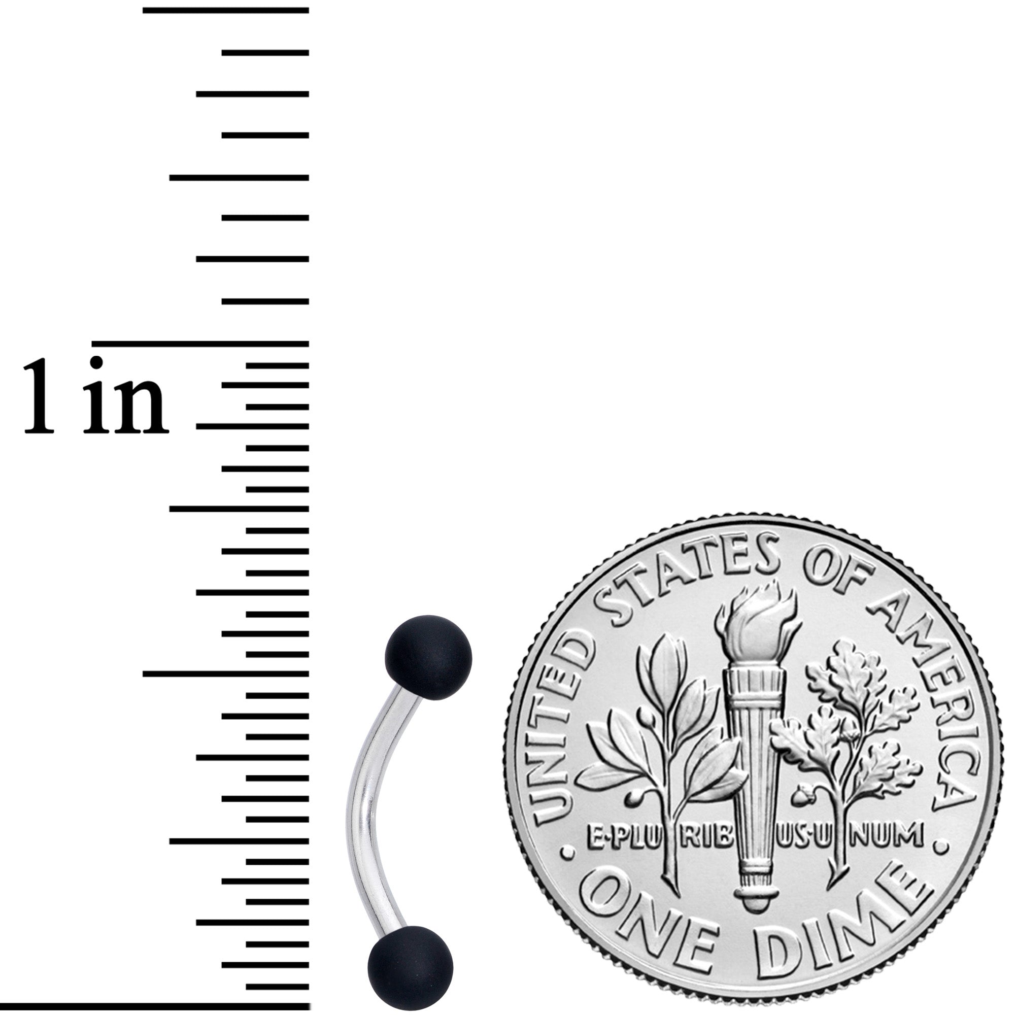 16G 5/16 Blue Green Grey Matte Curved Eyebrow Ring Set of 4