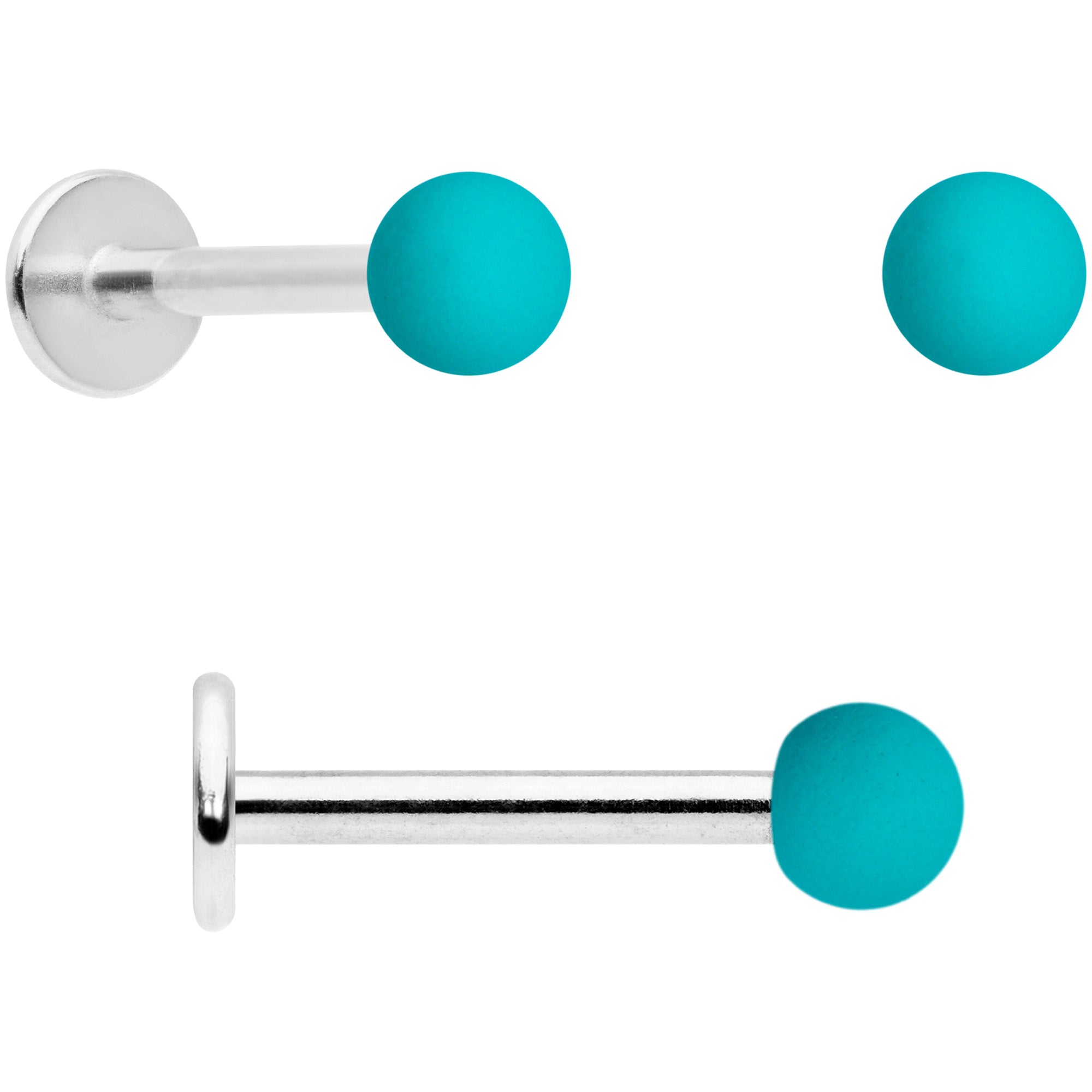 16G 5/16 Blue Green Grey Matte Labret Monroe Tragus Set of 4