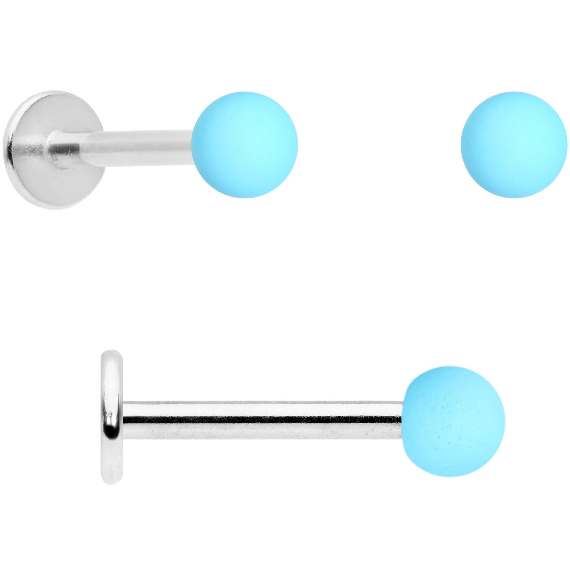 16G 5/16 Blue Green Grey Matte Labret Monroe Tragus Set of 4