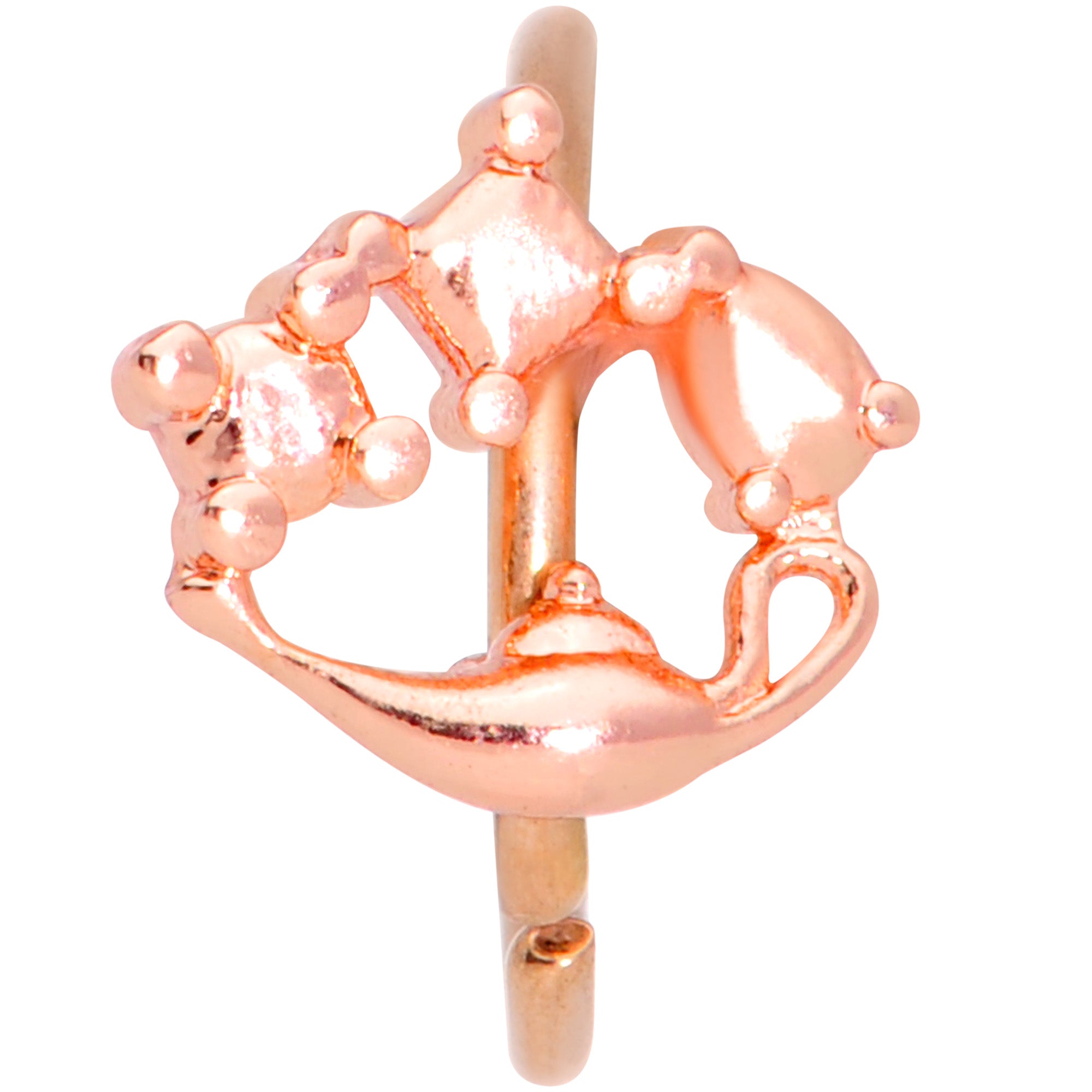 20G 5/16 Rose Gold Tone Magic Genie Lamp Nose Hoop