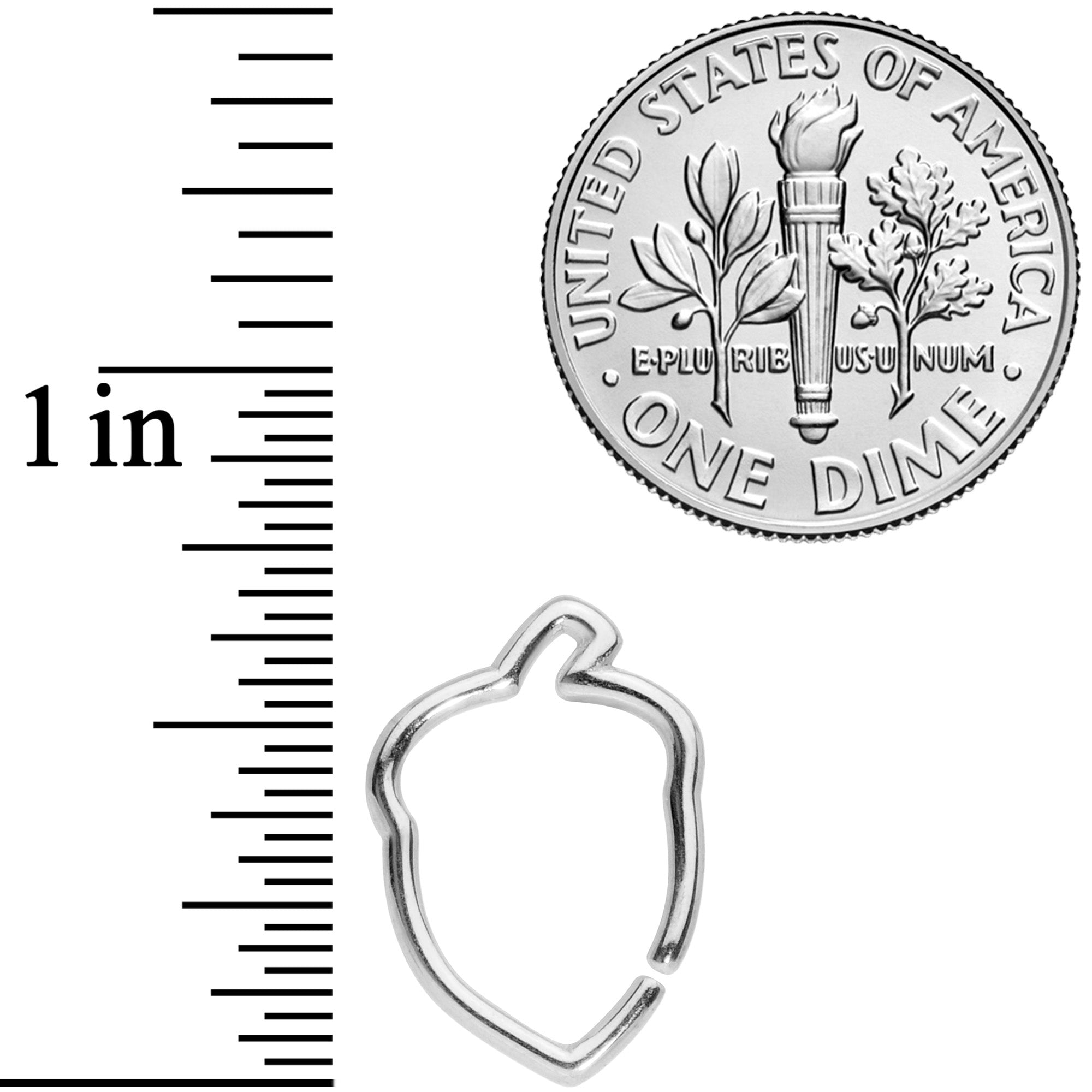 16G 3/8 Steel Autumn Acorn Closure Ring